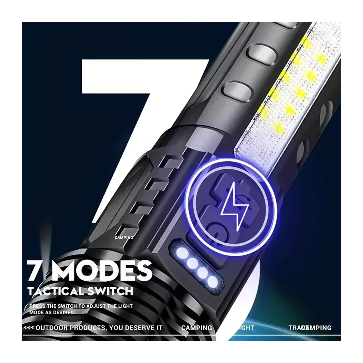 NEWBIRTH Taktische LED-Taschenlampe mit 100000 LM, wiederaufladbar und Zoom für große Reichweite bis 2000 m - Bild 3