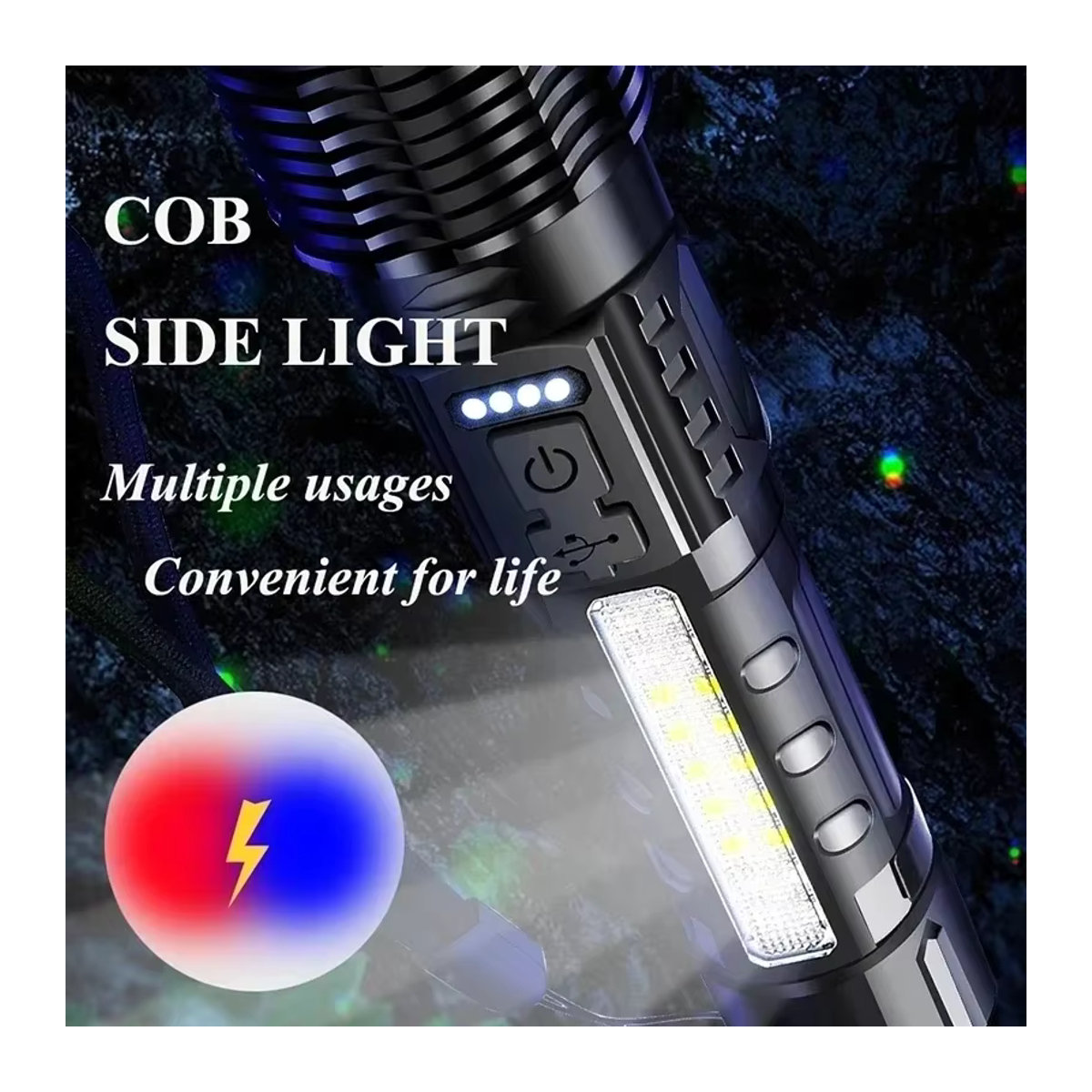 NEWBIRTH Taktische LED-Taschenlampe mit 100000 LM, wiederaufladbar und Zoom für große Reichweite bis 2000 m - Bild 5