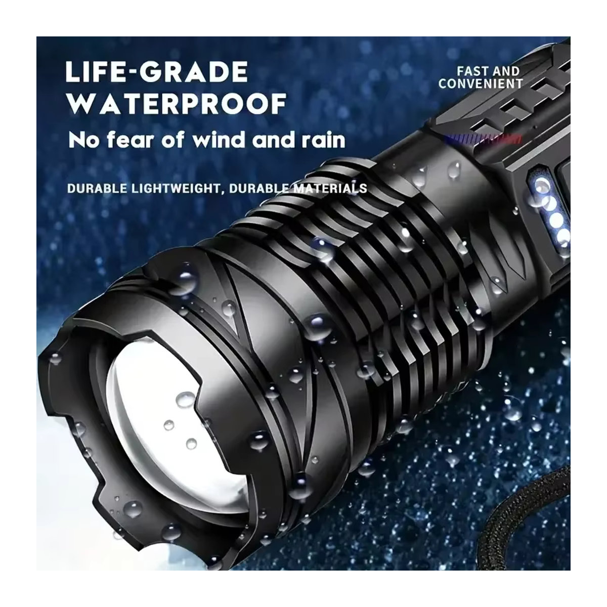 NEWBIRTH Taktische LED-Taschenlampe mit 100000 LM, wiederaufladbar und Zoom für große Reichweite bis 2000 m - Bild 6