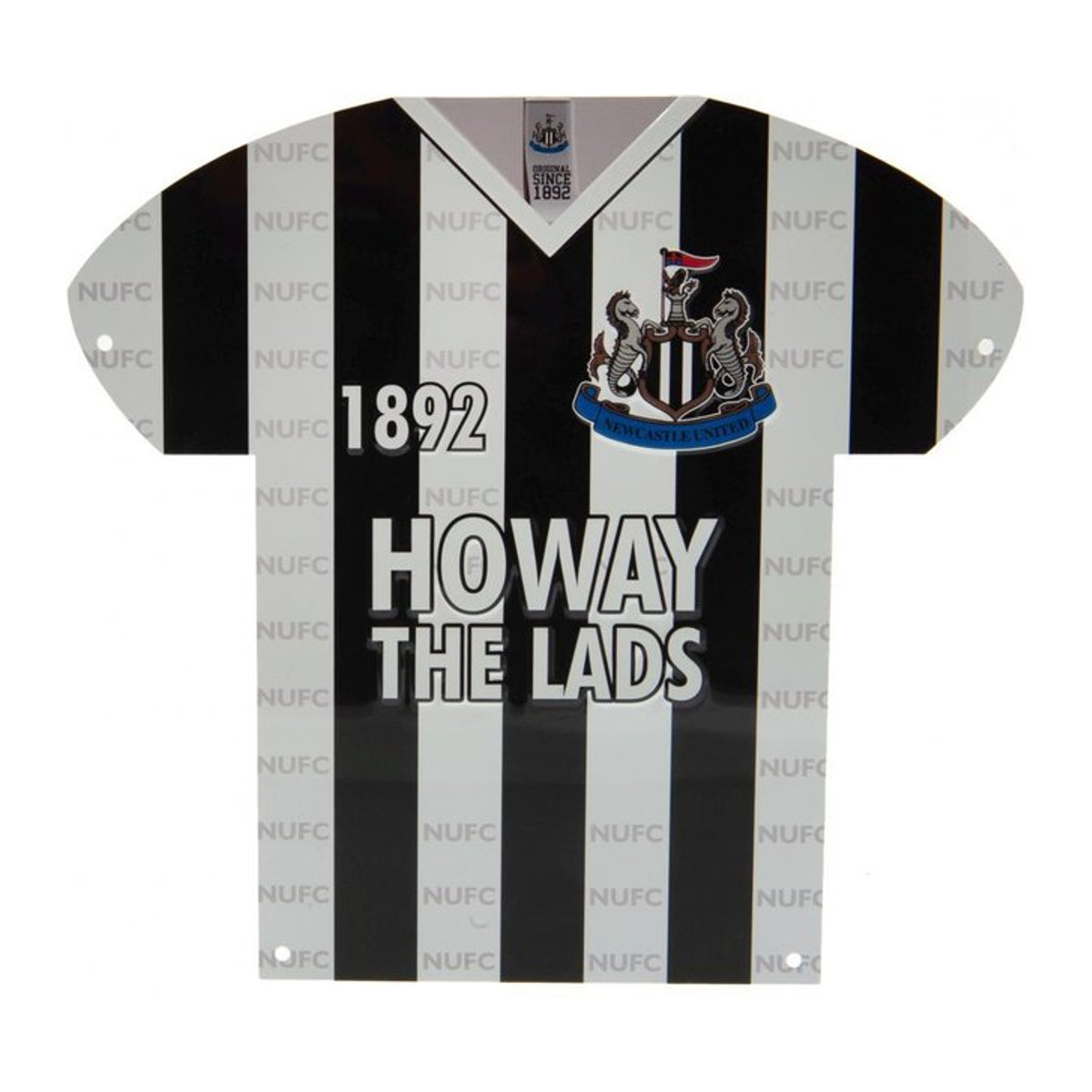 Newcastle United FC Metallschild in Trikotform, schwarz/weiß - Bild 1