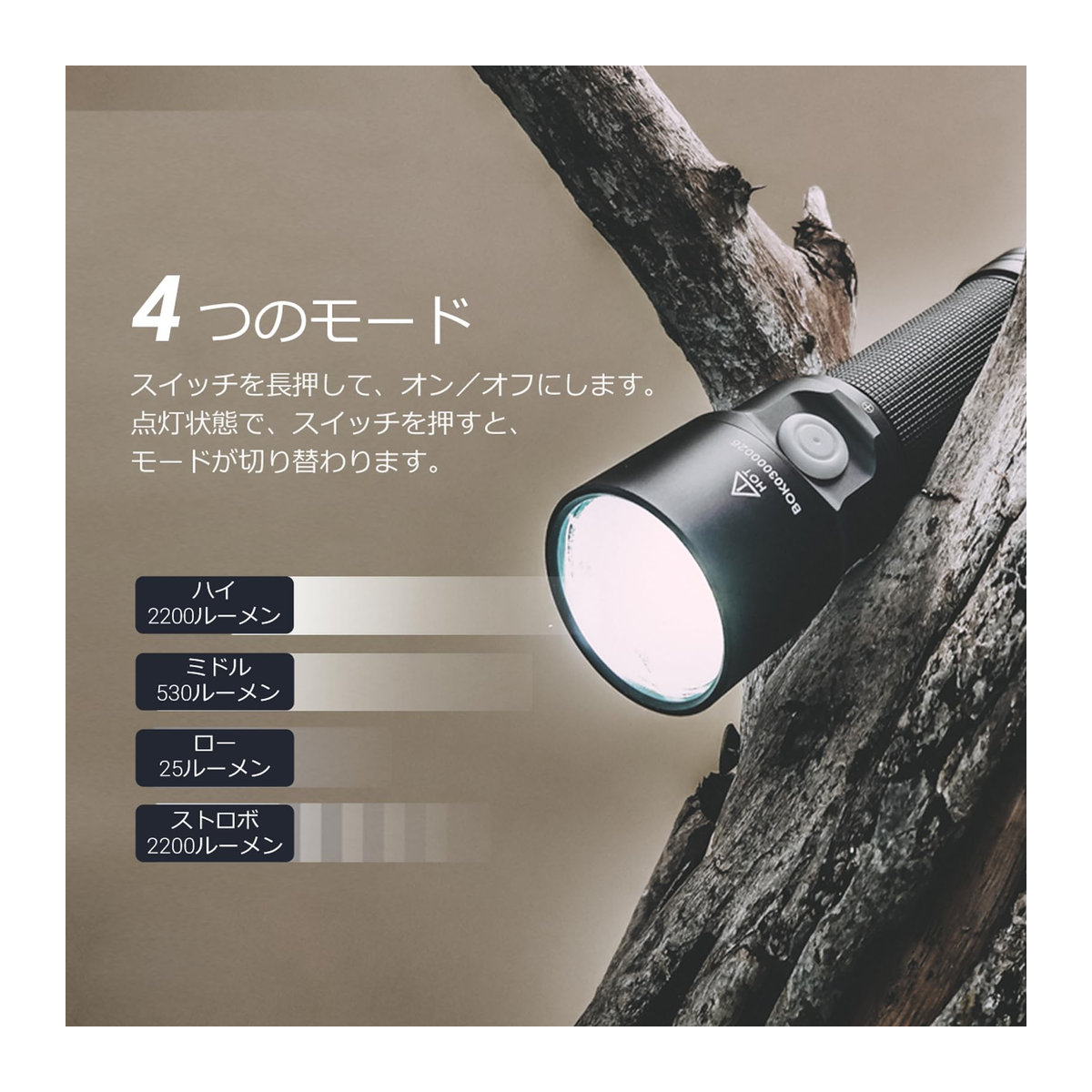 NEXTORCH ED20 LED Taschenlampe mit 2200 Lumen und 4 Modi, IPX7 wasserdicht, kompakt für Notfälle und Wandern - Bild 3