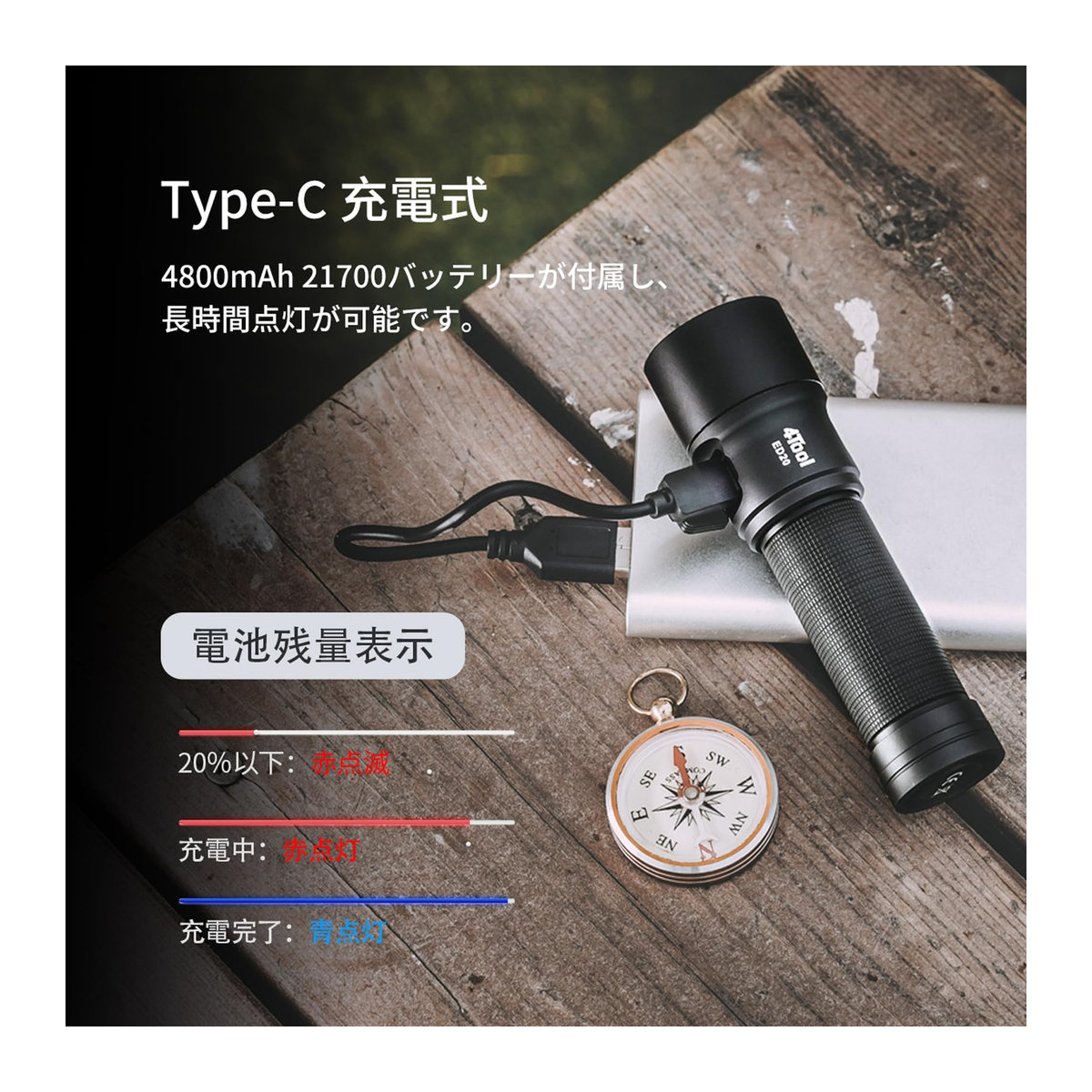 NEXTORCH ED20 LED Taschenlampe mit 2200 Lumen und 4 Modi, IPX7 wasserdicht, kompakt für Notfälle und Wandern - Bild 5