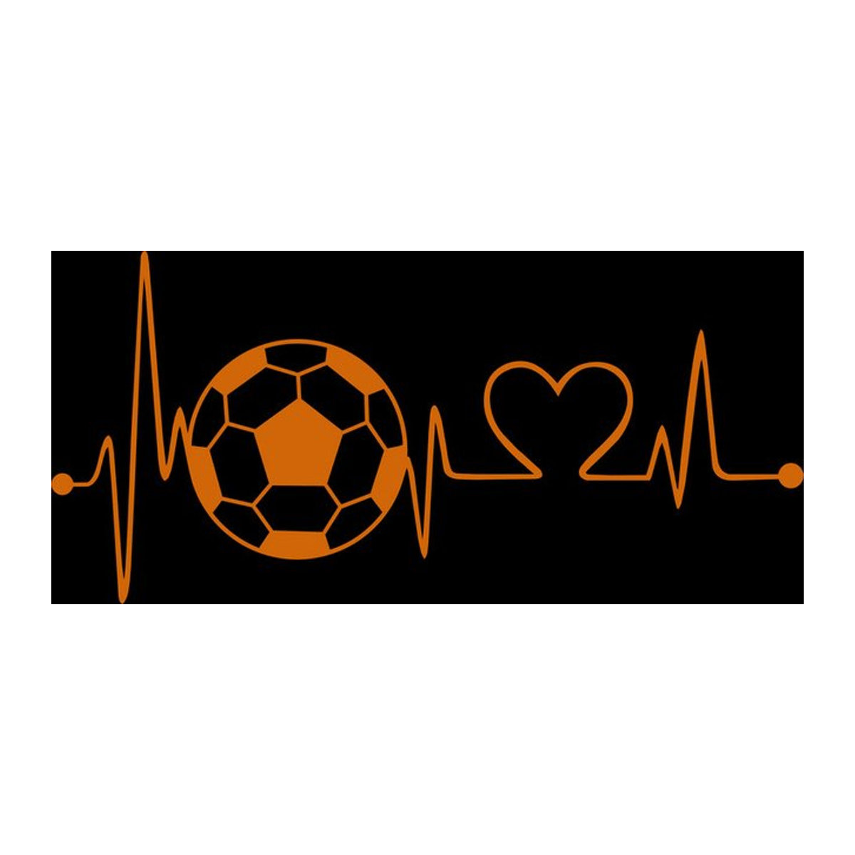 NICELET Leuchtender Football Heartbeat Aufkleber in Orange für Wand, Laptop und Auto - Bild 1