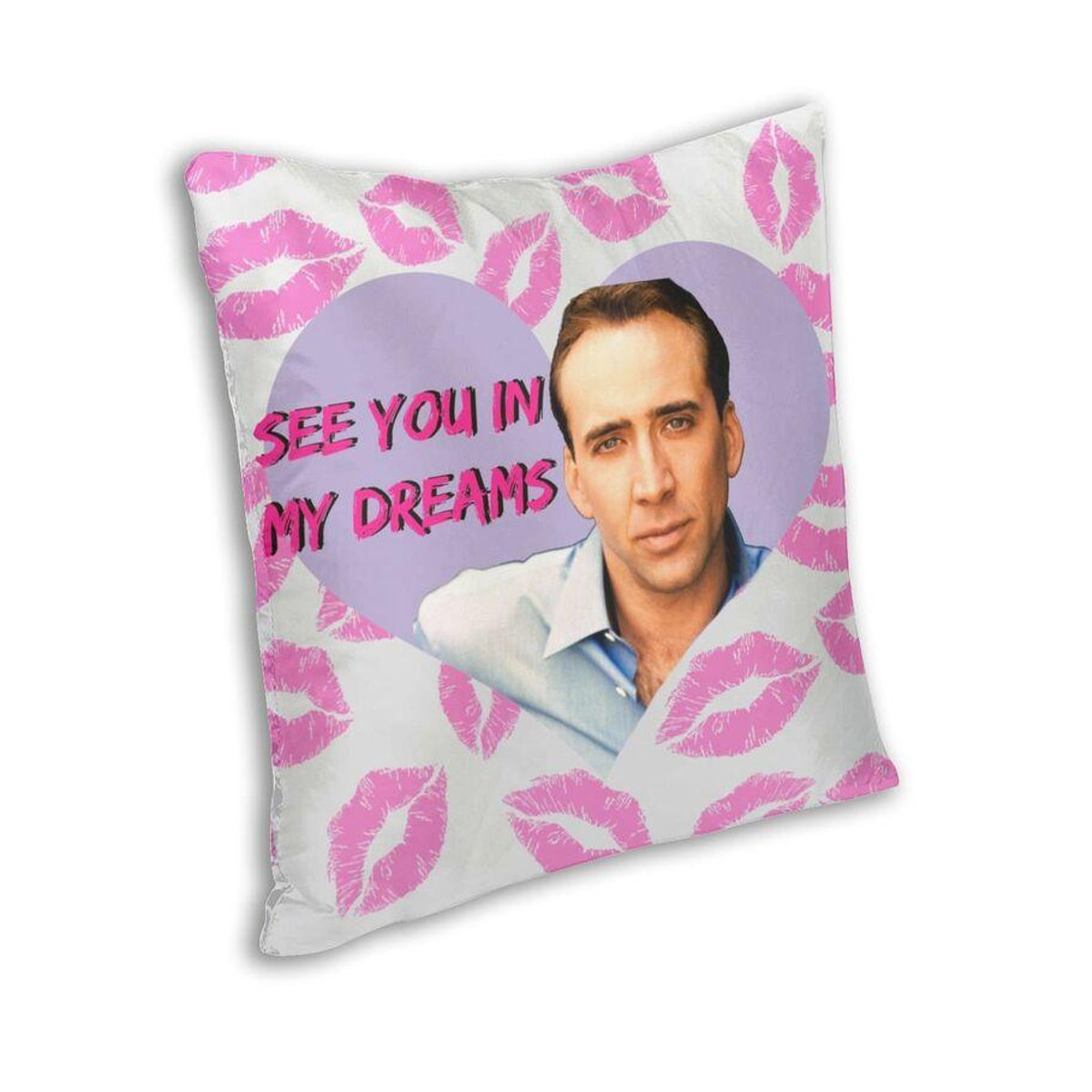 Nicolas Cage Kissenbezug mit zweiseitigem Druck aus Peach Skin für Heimdekoration und Auto, B/B/H: 18 x 18 x 18 cm - Bild 1