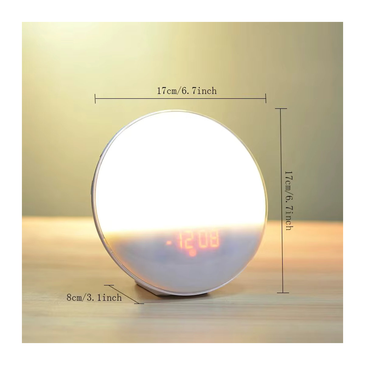 Niditon Sonnenaufgang Wecker Wake Up Light mit FM Radio und Nachtlicht, Digitaluhr in Weiß - Bild 6