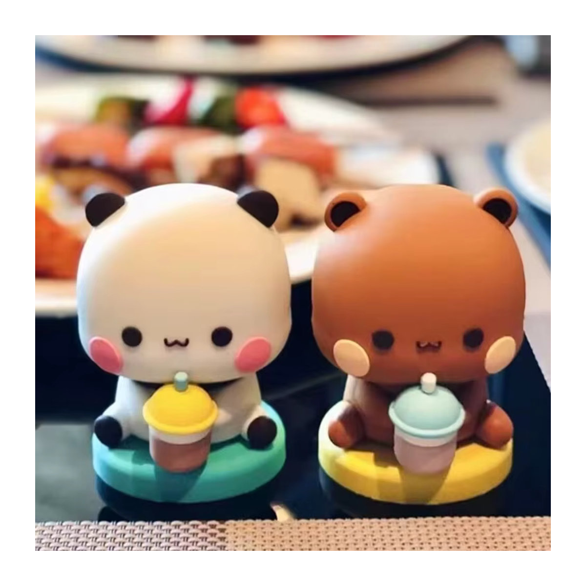 Niedliche Panda Bär Figur Bubu Dudu Kawaii Cartoon Miniatur als Dekoration - Bild 2