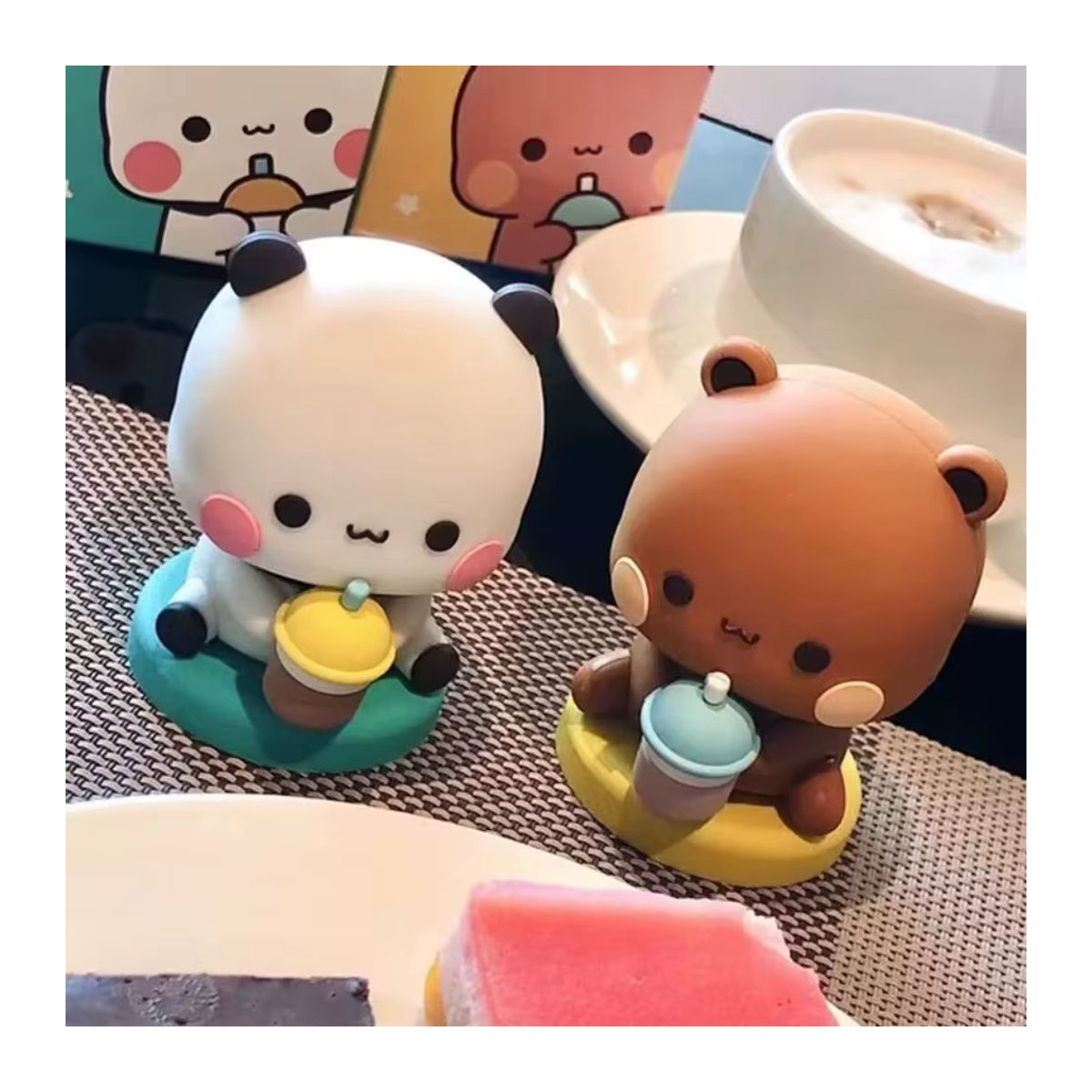 Niedliche Panda Bär Figur Bubu Dudu Kawaii Cartoon Miniatur als Dekoration - Bild 3