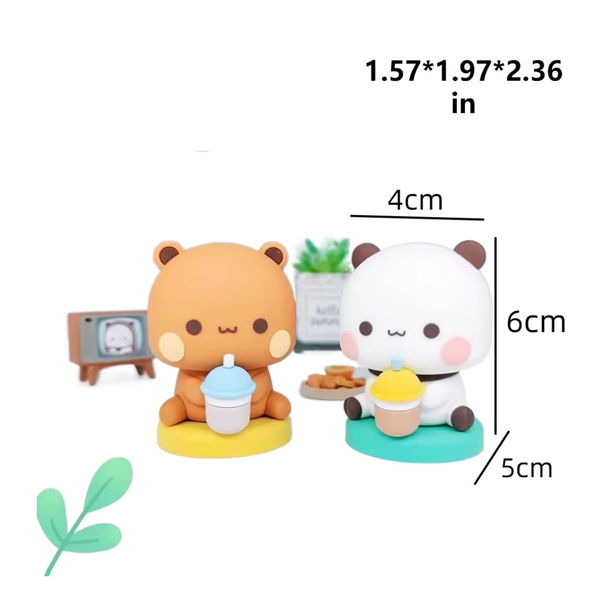 Niedliche Panda Bär Figur Bubu Dudu Kawaii Cartoon Miniatur als Dekoration - Bild 4