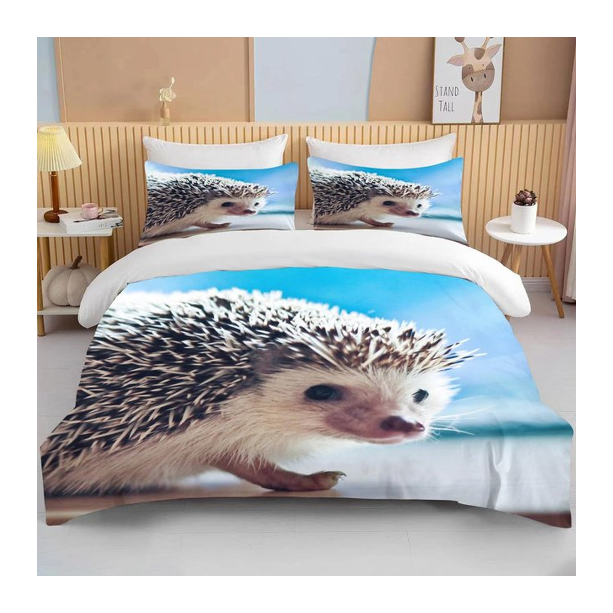 Niedliches Igel Bettwäsche Set mit Reißverschluss für Erwachsene und Kinder, B/H: 172 x 218 cm - Bild 1
