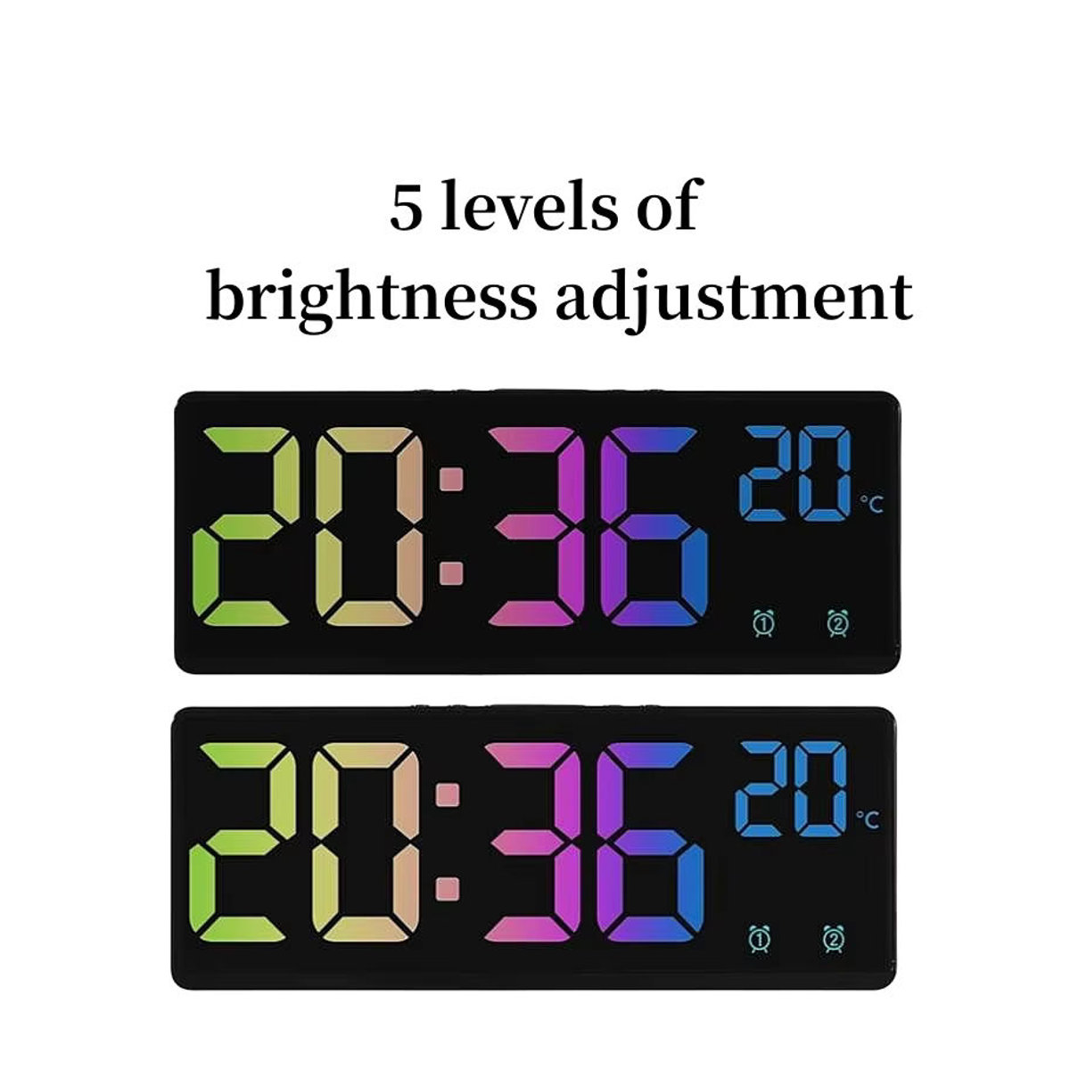NieNie Digitaler LED Wecker mit Sprachsteuerung und Temperaturanzeige, Mehrfarbig, Schwarz und Blau - Bild 2