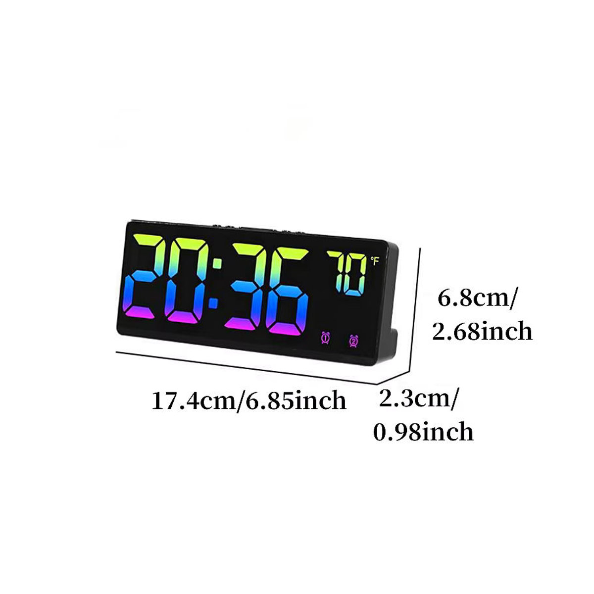 NieNie Digitaler LED Wecker mit Sprachsteuerung und Temperaturanzeige, Mehrfarbig, Schwarz und Blau - Bild 4