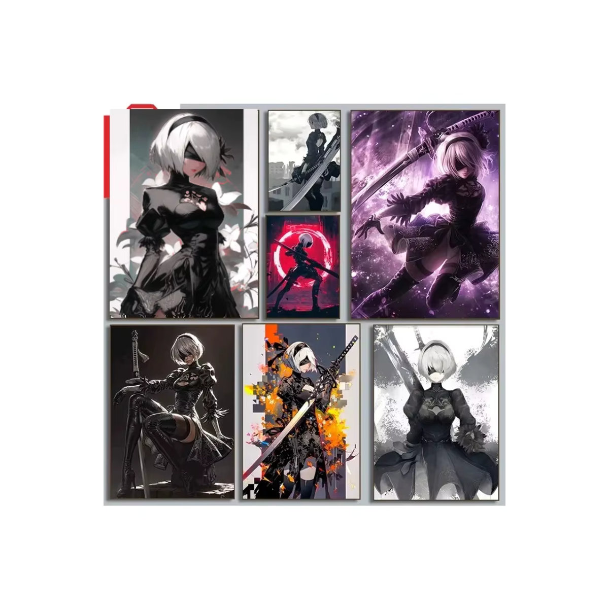 NieR Automata Ölgemälde im japanischen Anime-Stil von Potdemiel als moderne Heimdekoration - Bild 2