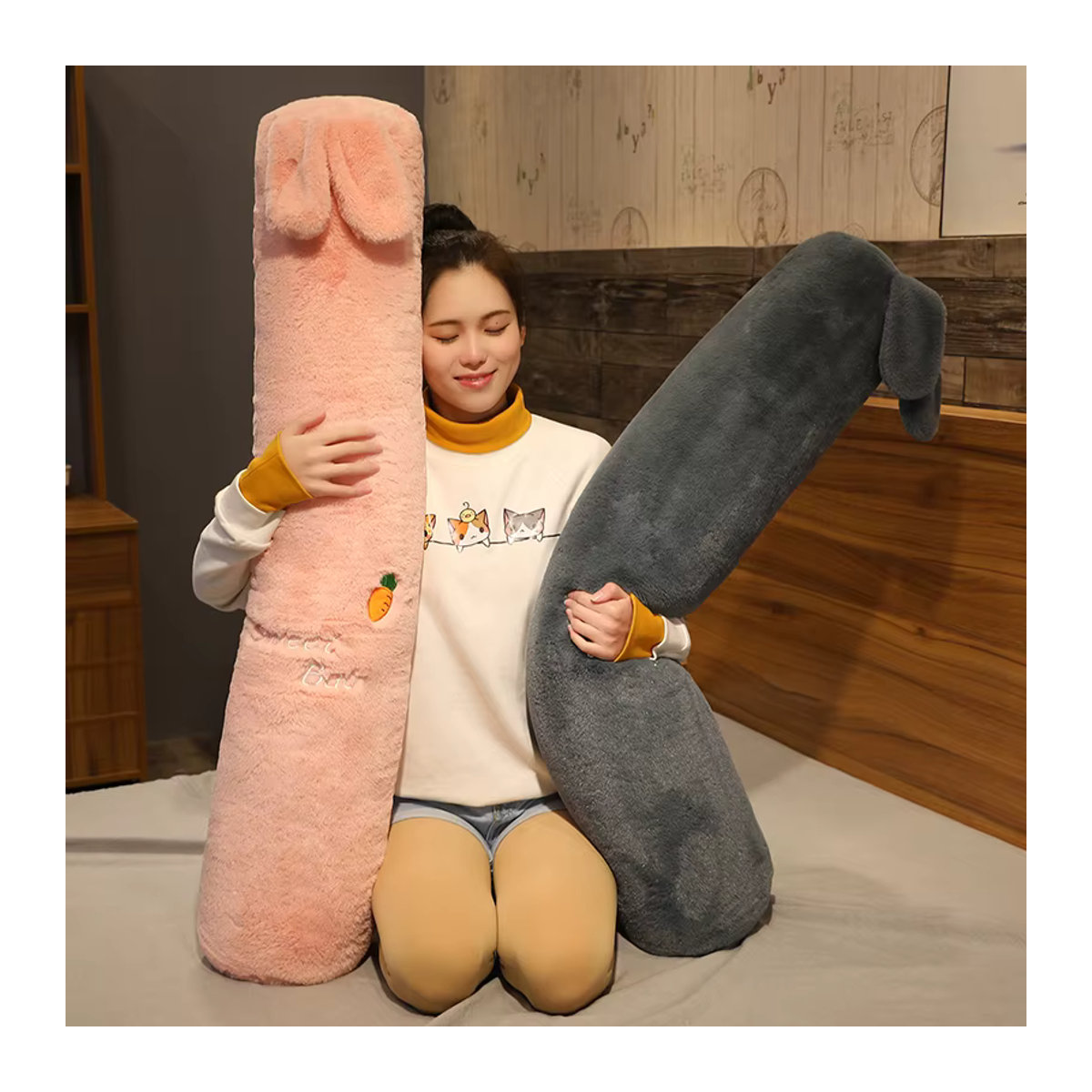 NIGELICA Cartoon Plüschkissen in Mehrfarbig, 160 cm langes Rückenkissen für gemütlichen Schlaf - Bild 3