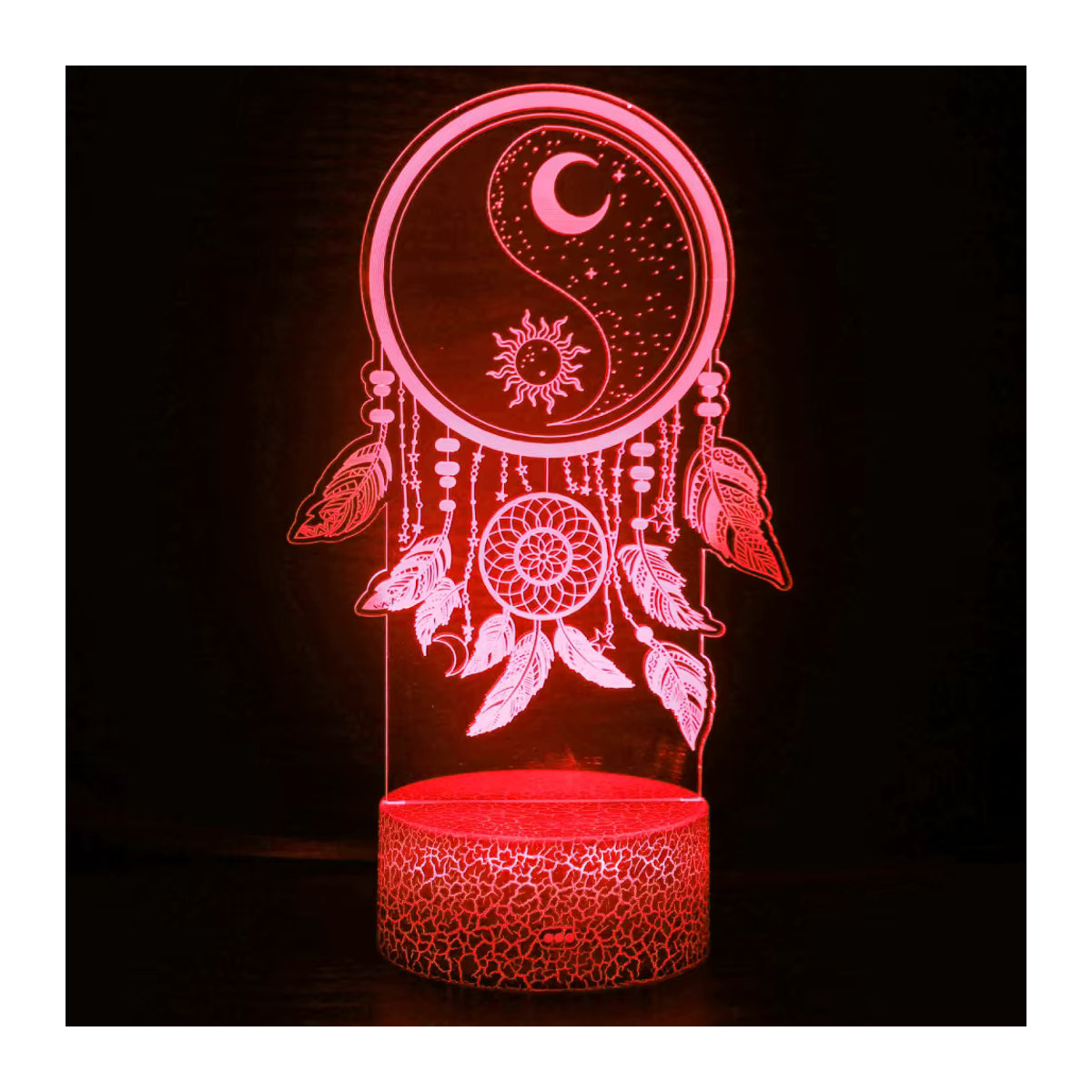 Nighdn 3D Illusions Lampe Traumfänger LED Nachtlicht mit 16 Farbwechseln und Fernbedienung im Bohemian Stil - Bild 1