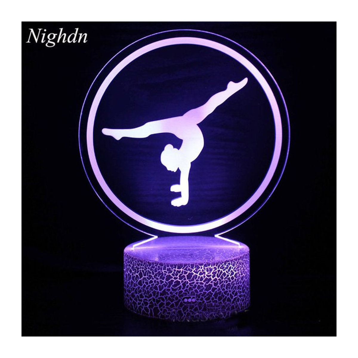 Nighdn 3D LED Nachttischlampe aus Acryl mit optischer Täuschung in Bunt und modernem Design mit USB-Fernbedienung - Bild 1