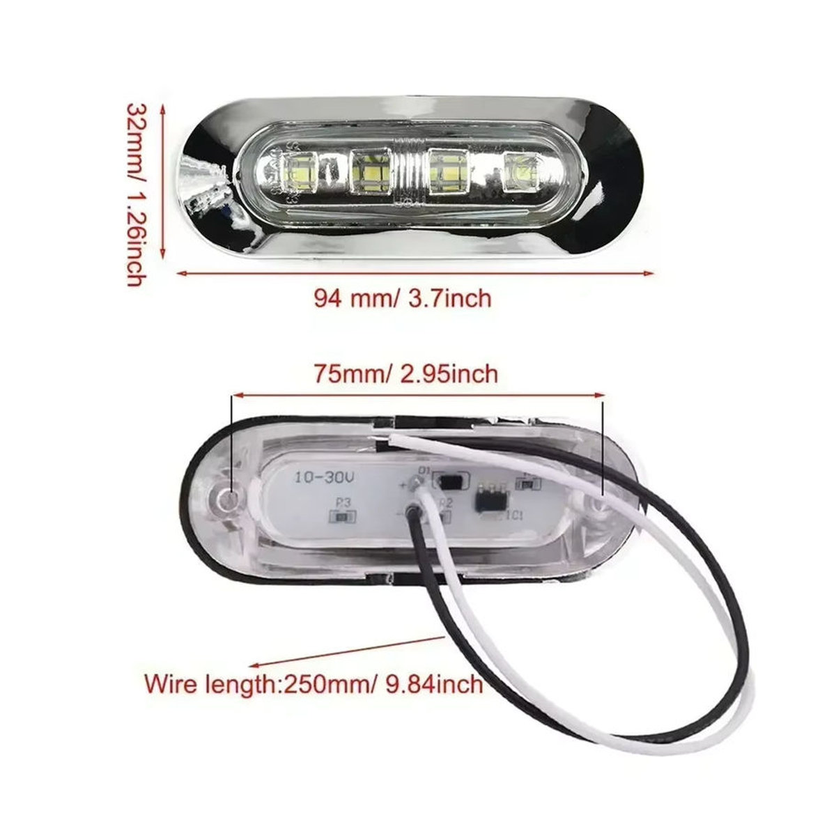 NIGHTKIST 2 Paar LED-Innenbeleuchtung für Boote in Weiß, wasserdicht und versiegelt, 3,7 Zoll, 12–24 V - Bild 5