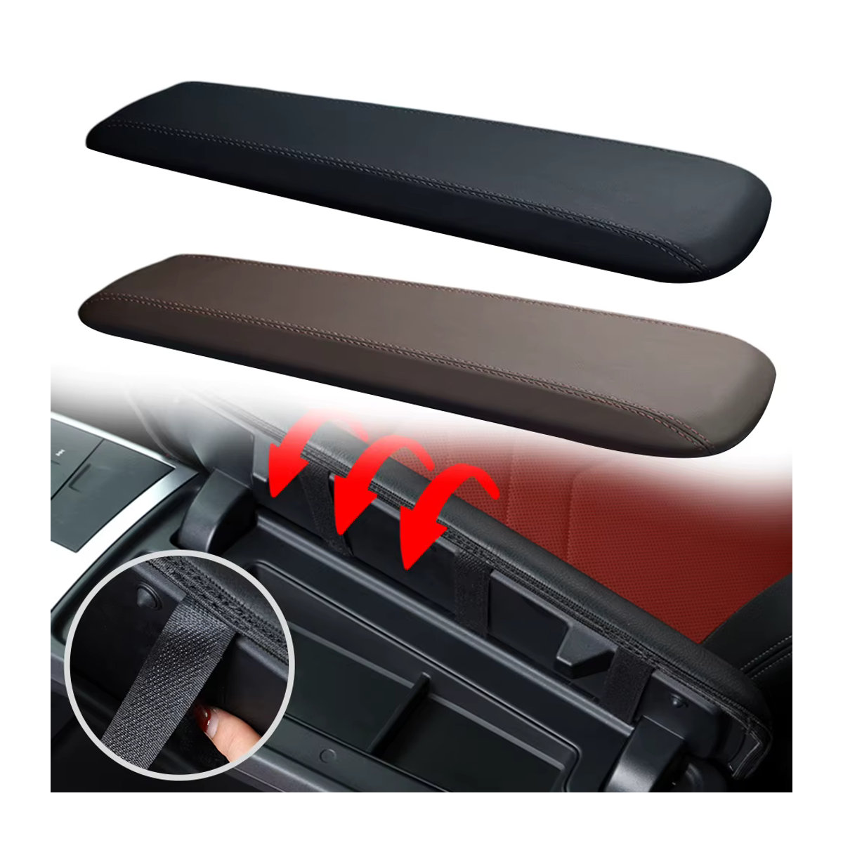 NIGHTKIST Armlehnen-Abdeckung aus Leder für BMW X1 und iX1 (2022-2024), Schwarz - Bild 2