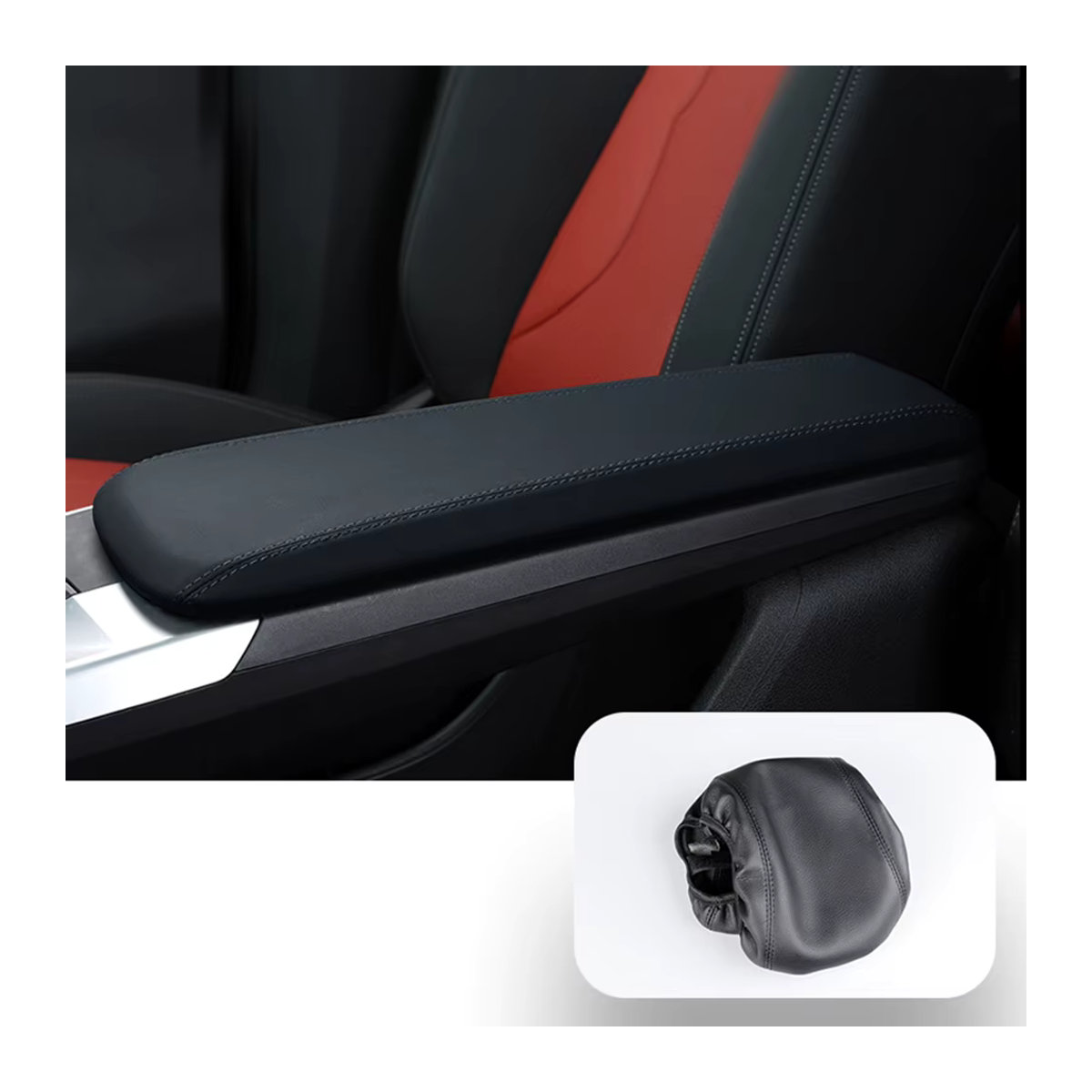 NIGHTKIST Armlehnen-Abdeckung aus Leder für BMW X1 und iX1 (2022-2024), Schwarz - Bild 4