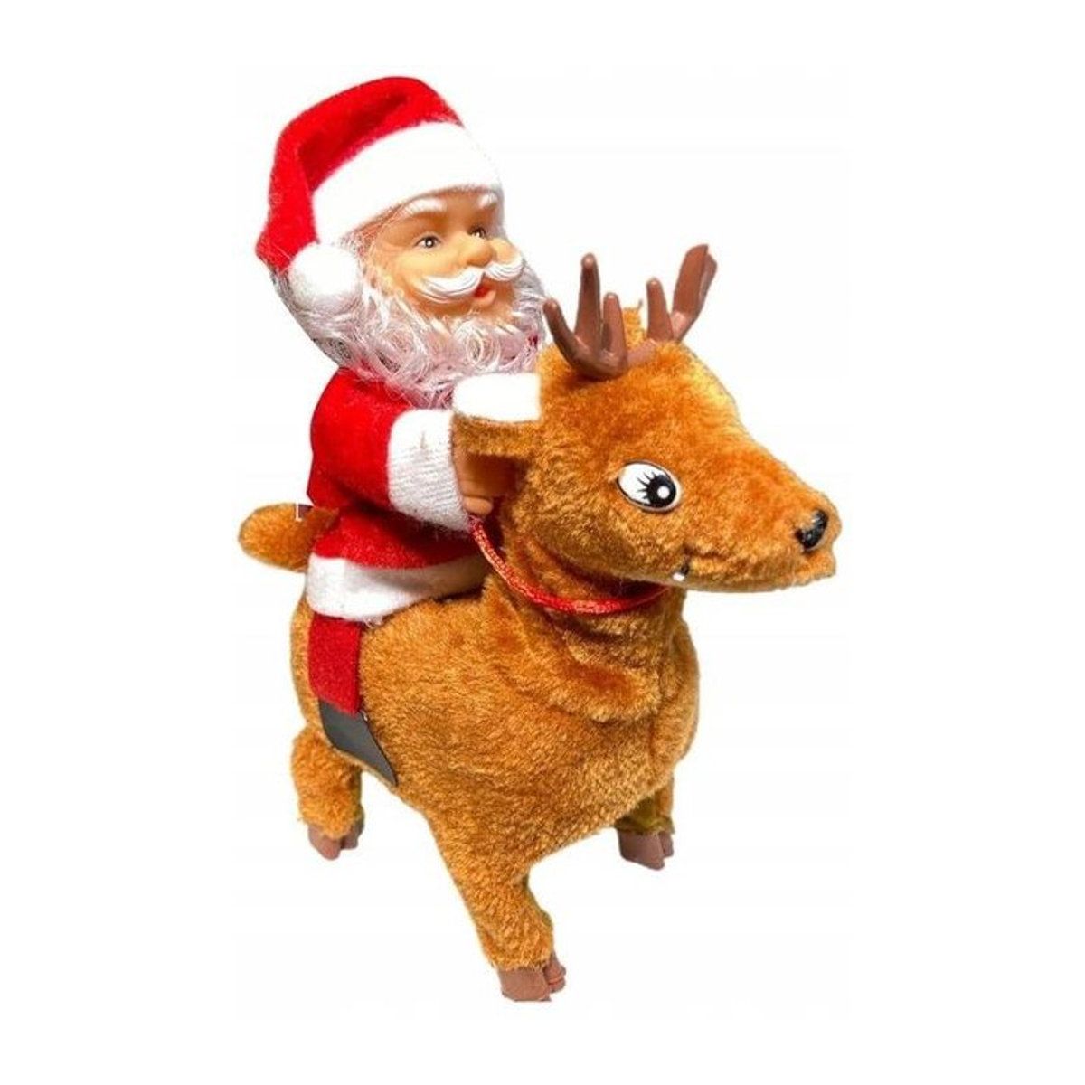Nikolaus auf dem Rentier Spieluhr mit blinkenden Lichtern von Super Merchant für Weihnachten - Bild 1