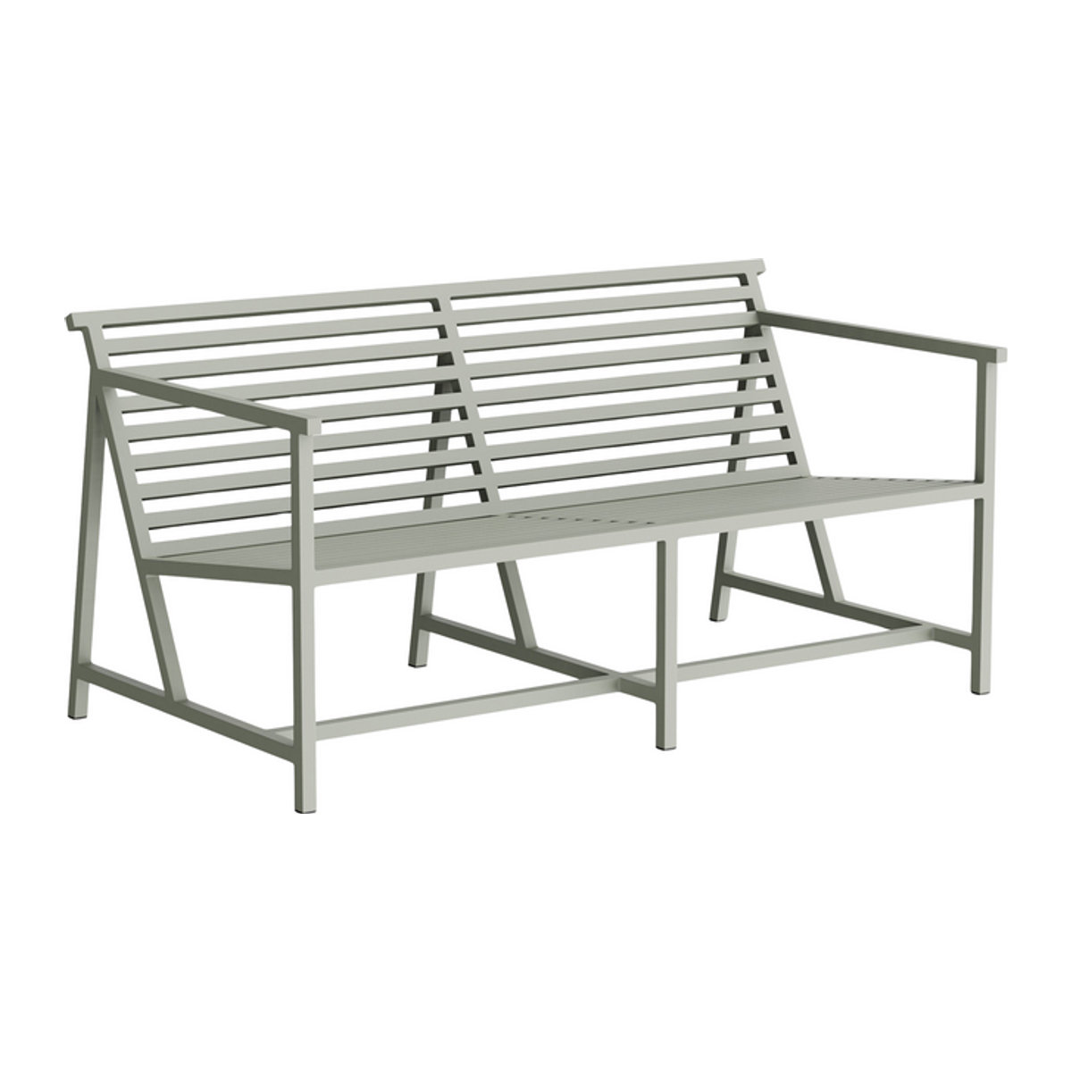 NINE 19 Outdoors Lounge Bench Gartenbank aus Metall in Grau Modern Minimalistisch - Bild 1