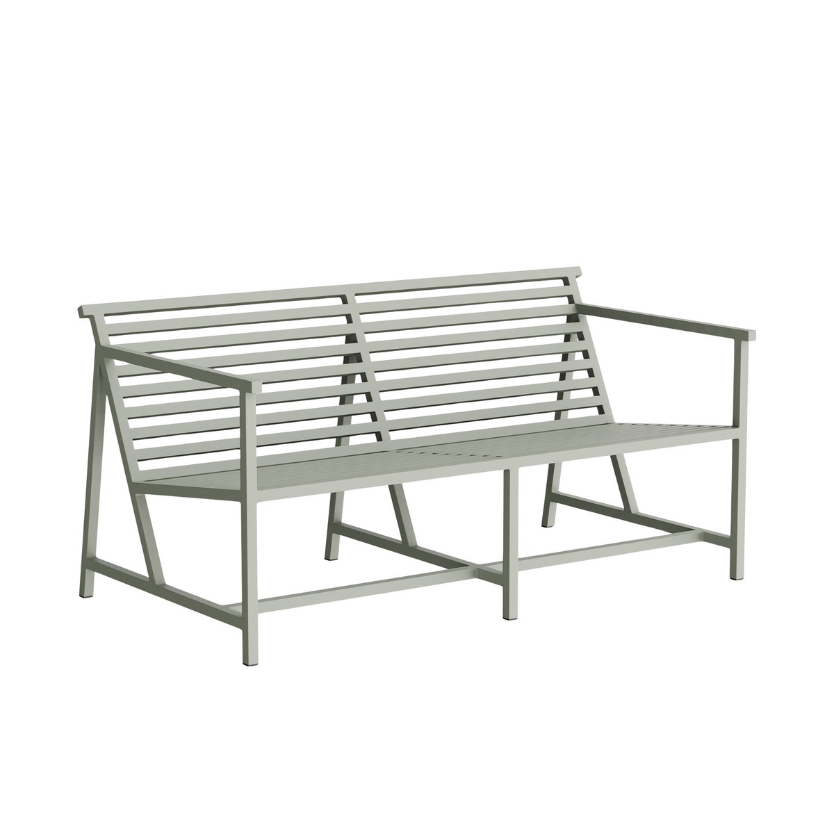 NINE 19 Outdoors Lounge Bench Gartenbank aus Metall in Grau Modern Minimalistisch - Bild 2