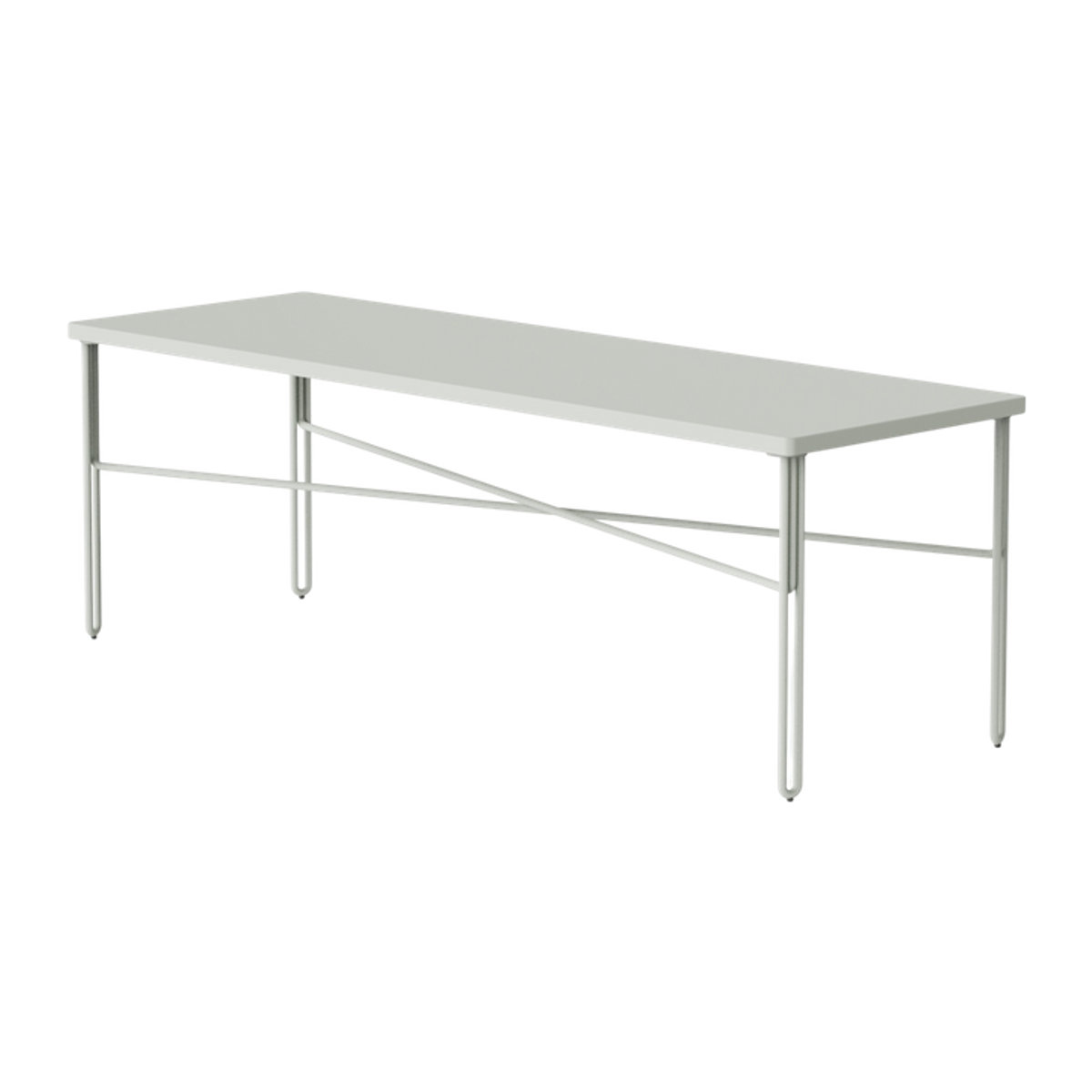 NINE Inline Couchtisch rechteckig aus Edelstahl in Grau und Weiß modern minimalistisch - Bild 1