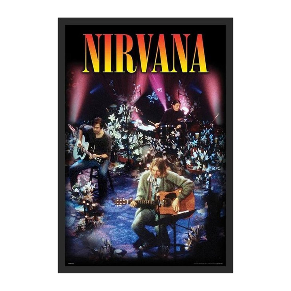 Nirvana Unplugged Gerahmtes Poster Schwarz B: 45,0 cm, H: 35,0 cm - Bild 1