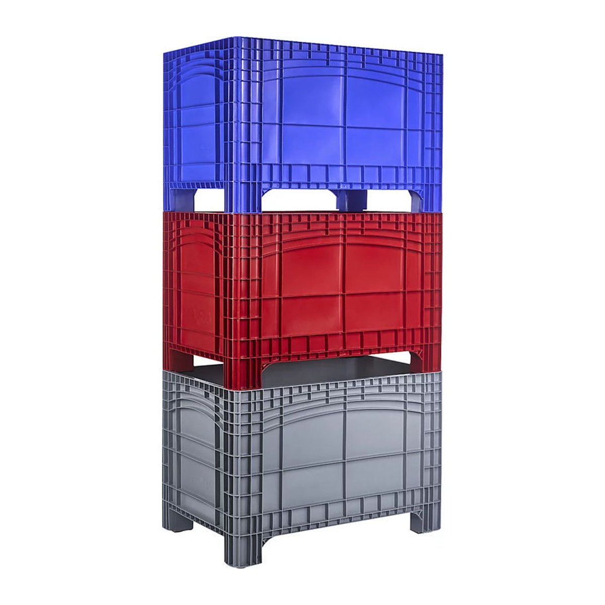 Noah Boxes Transport- und Stapelbehälter aus lebensmittelechtem Polyethylen, ohne Deckel, blau, Volumen 535 l, Traglast bis 300 kg, B/T/H: 120 x 80 x 80 cm - Bild 2