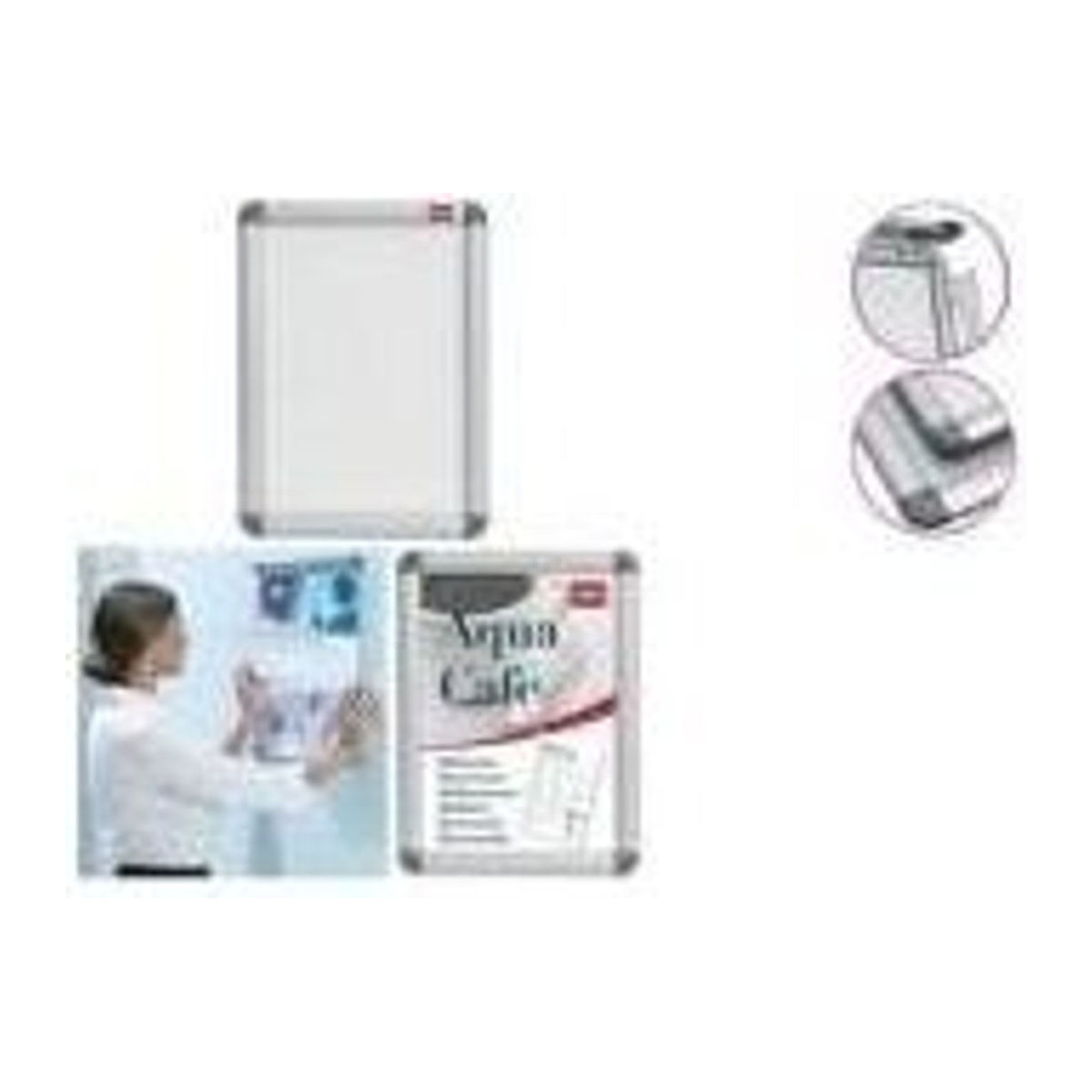 NOBO Plakatrahmen Silber aus Aluminium mit aufklappbarer Front und entspiegeltem Glas, B/H/T: 50 x 70 x 1,7 cm - Bild 1