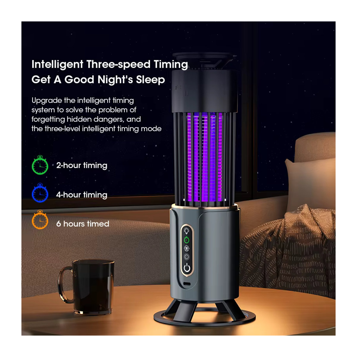 NOCCLILI Insektenvernichter Lampe als Camping Laterne mit USB-Anschluss und Timing-Funktion zur Mückenabwehr - Bild 4