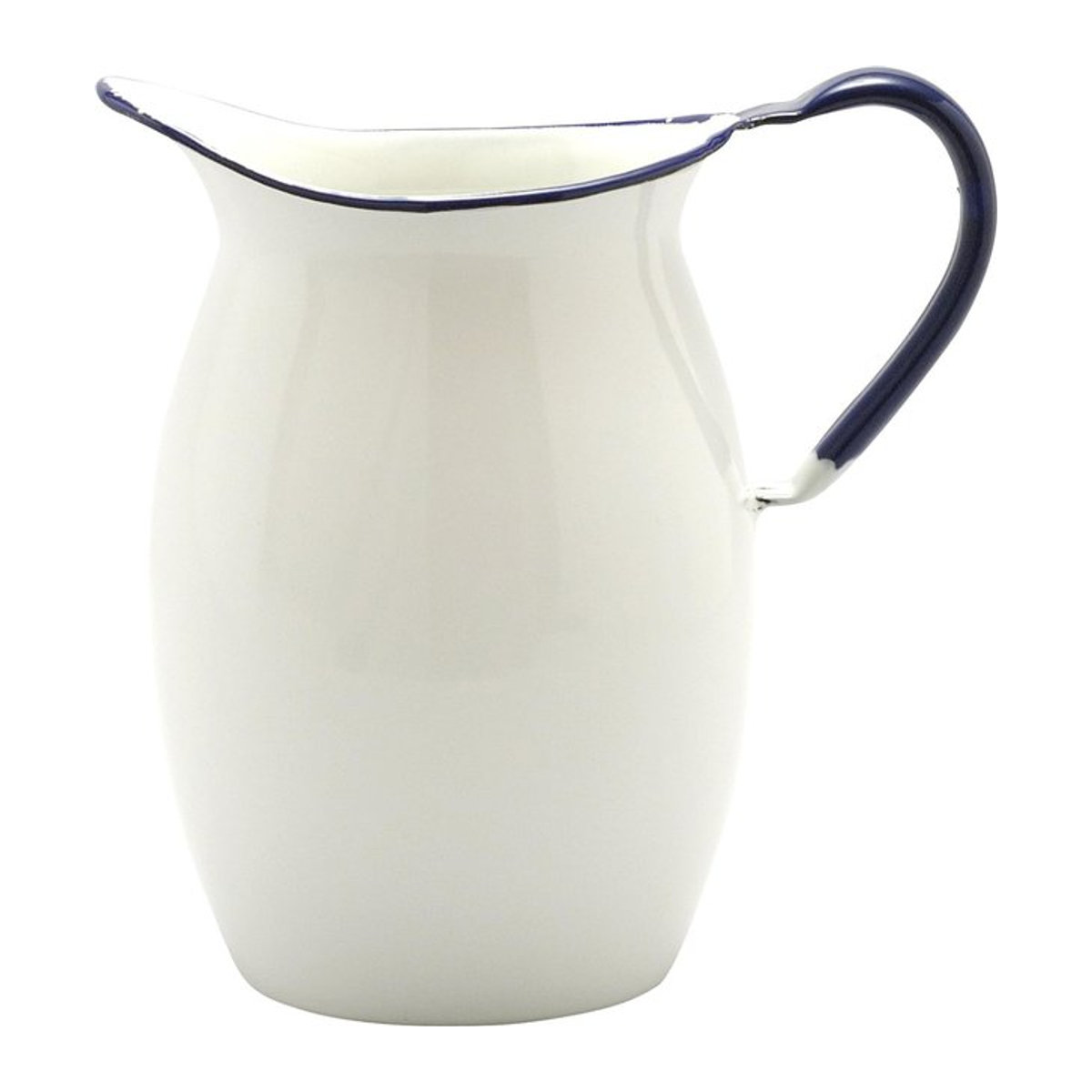 Nodahoro Emailkrug HP-13 in Weiß mit marineblauem Rand, 1,7 l - Bild 1