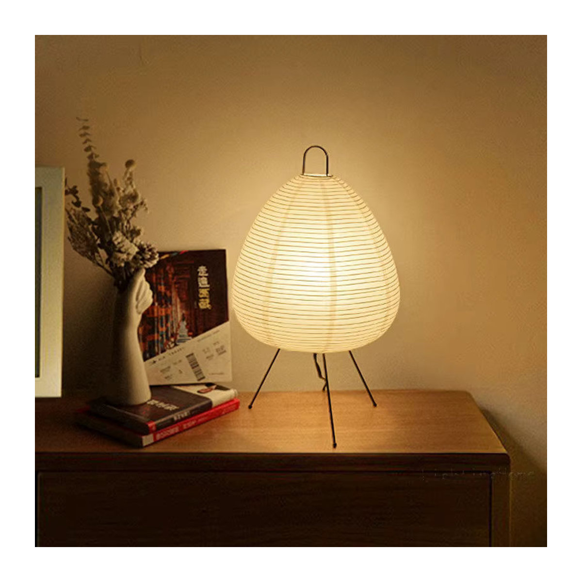 Nogy Reispapier Stehlampe im Noguchi Stil Retro Design für Wohnzimmer Schlafzimmer und Arbeitszimmer - Bild 4