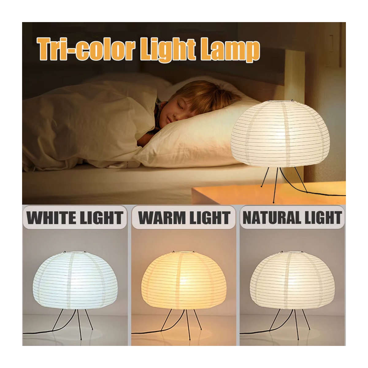 Nogy Reispapier Stehlampe im Noguchi Stil Retro Design für Wohnzimmer Schlafzimmer und Arbeitszimmer - Bild 5