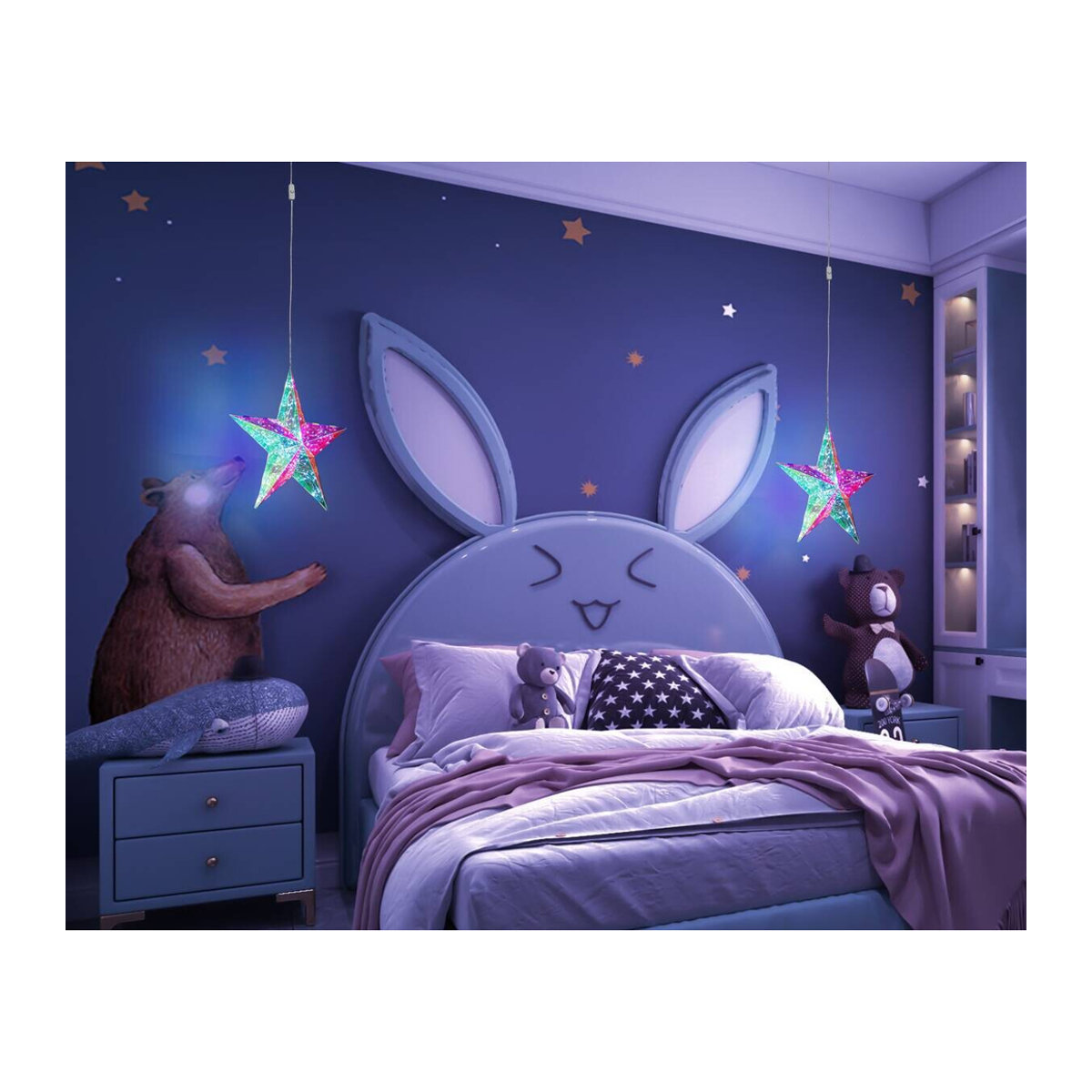 NOLO Dekoleuchte Star LED aus Kunststoff in Blau und Transparent, B/H/L: 30 x 30 x 30 cm - Bild 2