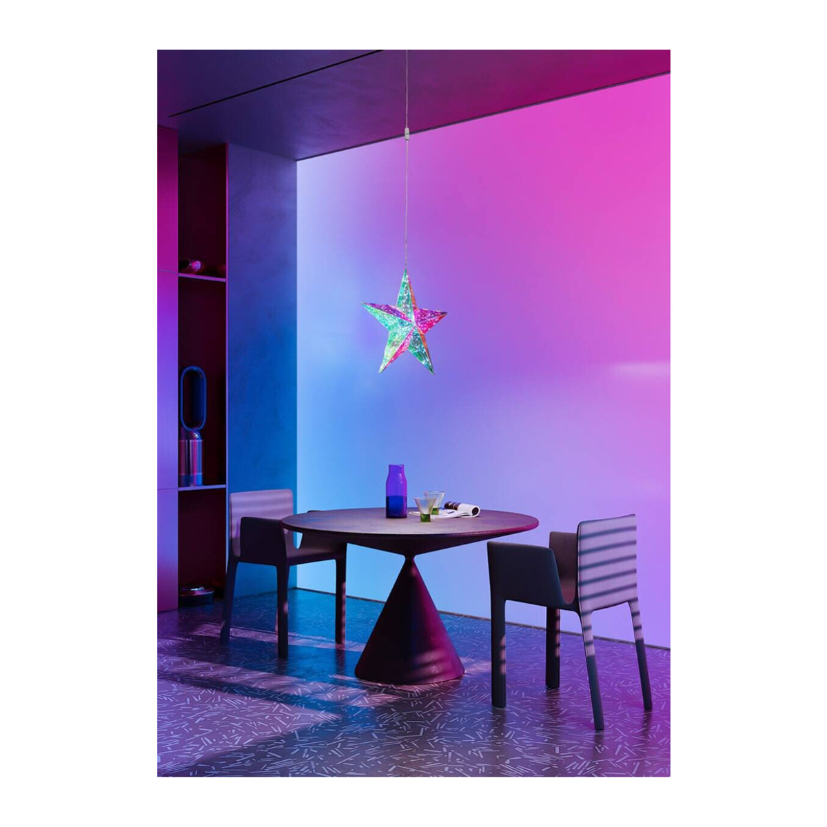 NOLO Dekoleuchte Star LED aus Kunststoff in Blau und Transparent, B/H/L: 30 x 30 x 30 cm - Bild 3