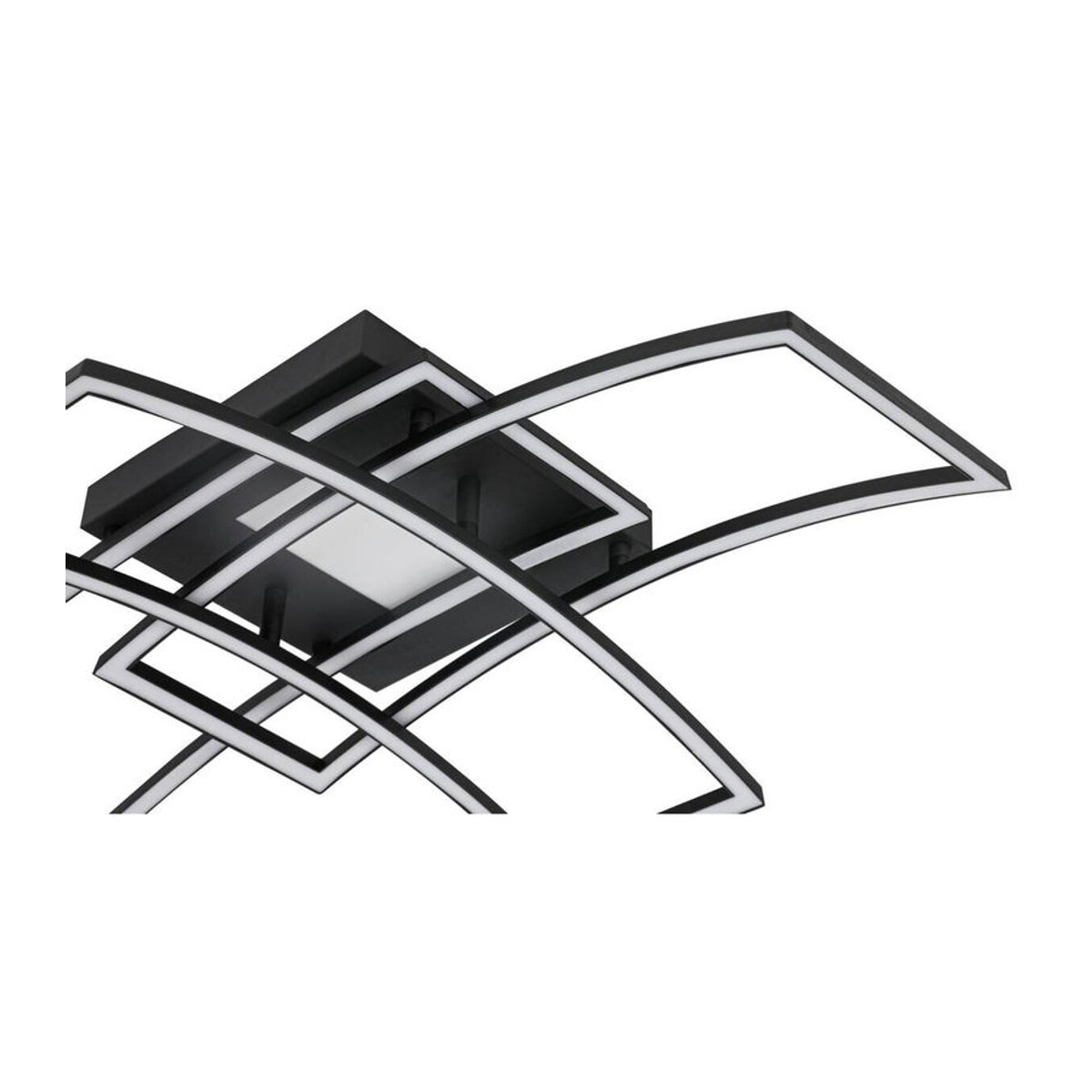 Nolo LED-Deckenleuchte Curve in Schwarz aus Metall mit warmweißem Licht, B/H/L: 59 x 15 x 82 cm - Bild 3