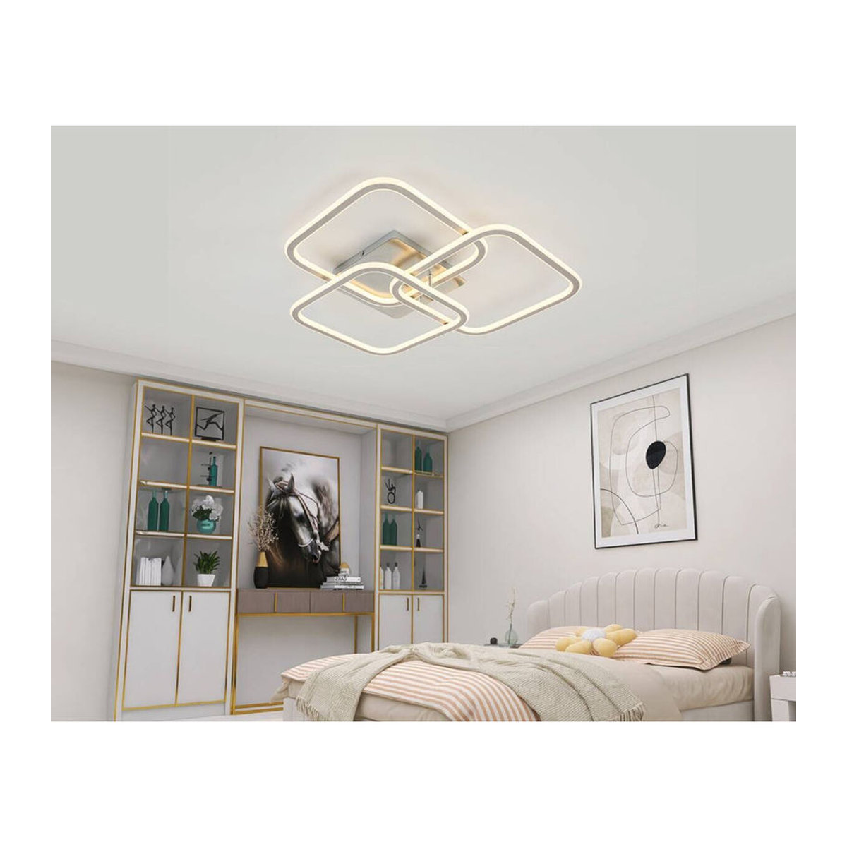 Nolo LED-Deckenleuchte Modern in Nickel matt und Alufarben B/H/L: 54 x 10 x 58 cm - Bild 2