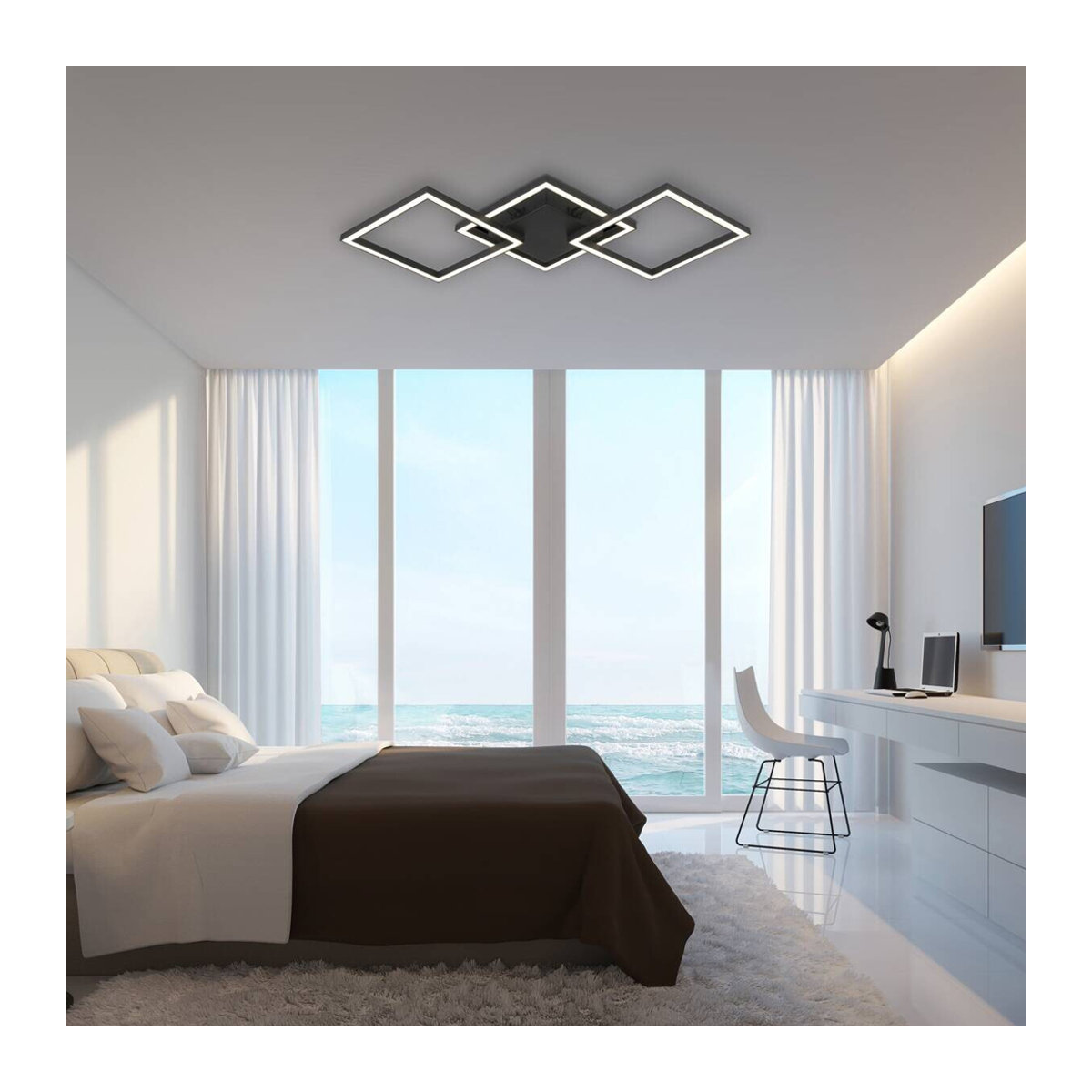 Nolo LED Deckenleuchte Tres modern Schwarz Kunststoff B/H/L: 29 x 5 x 63 cm - Bild 3