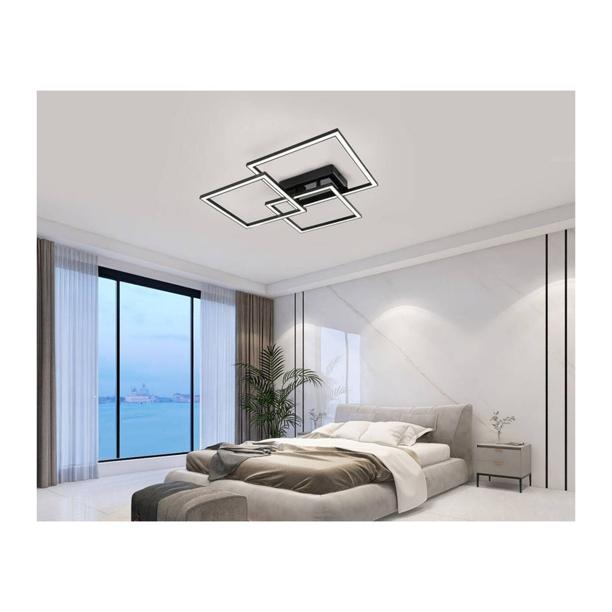 Nolo LED-Deckenleuchte Triple modern schwarz Kunststoff B/H/T: 49,5 x 8 x 45 cm - Bild 2