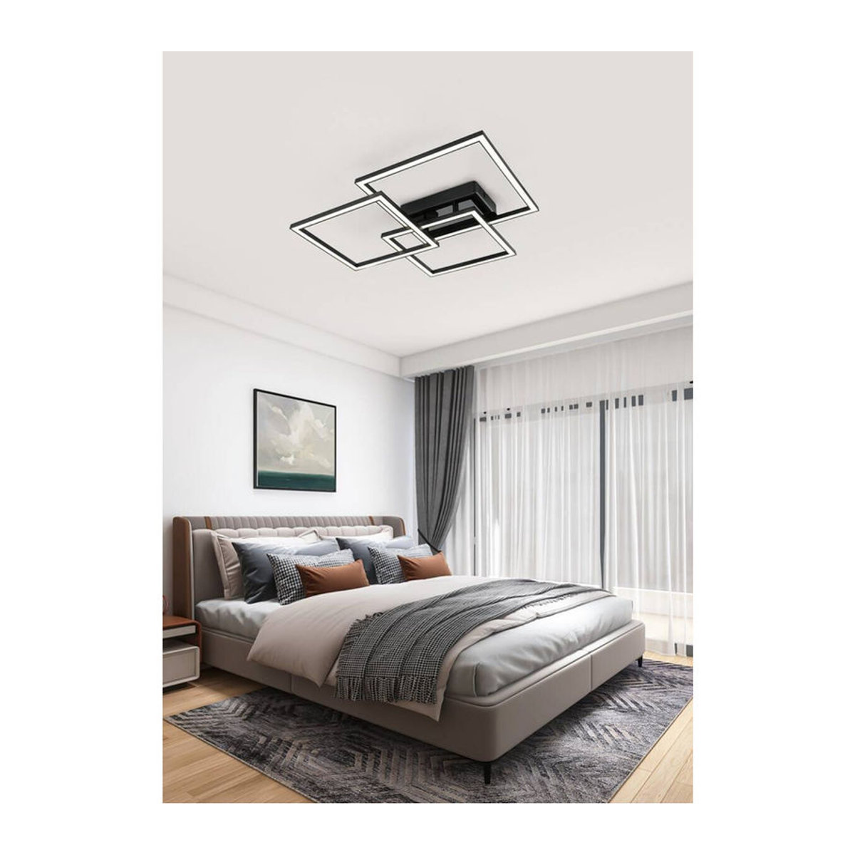 Nolo LED-Deckenleuchte Triple modern schwarz Kunststoff B/H/T: 49,5 x 8 x 45 cm - Bild 3