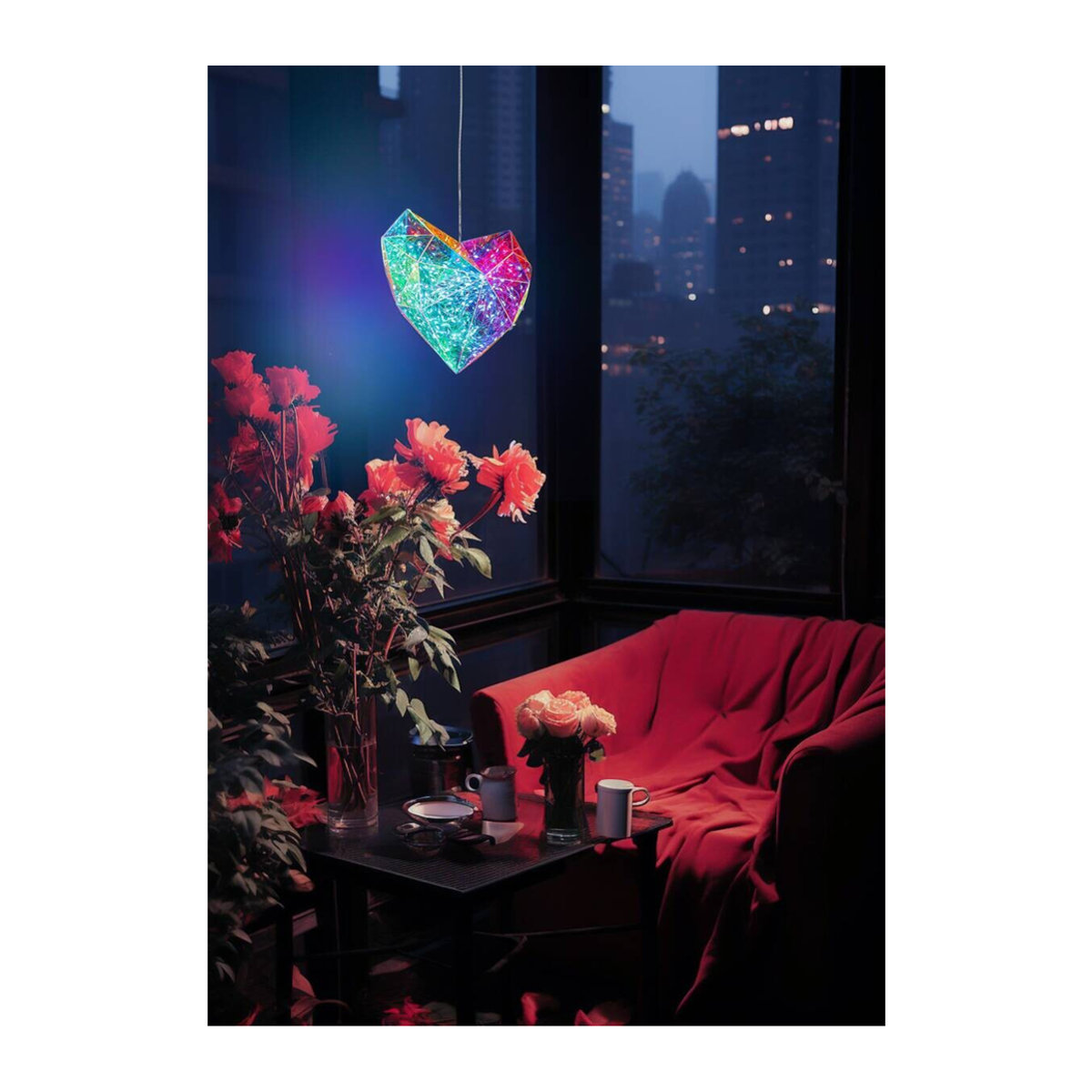 Nolo LED Dekoleuchte Herz transparent aus Kunststoff mit warmweißem Licht B/H/L: 20 x 6,5 x 23 cm - Bild 2