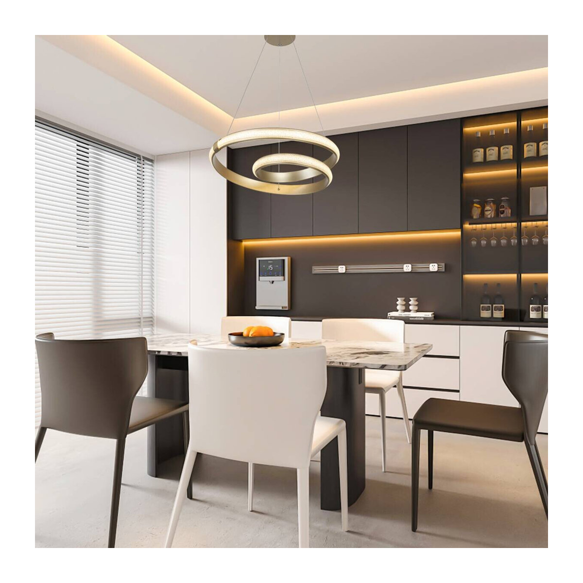 Nolo LED-Pendelleuchte Shine in Beige, modern mit warmweißem Licht - Bild 3