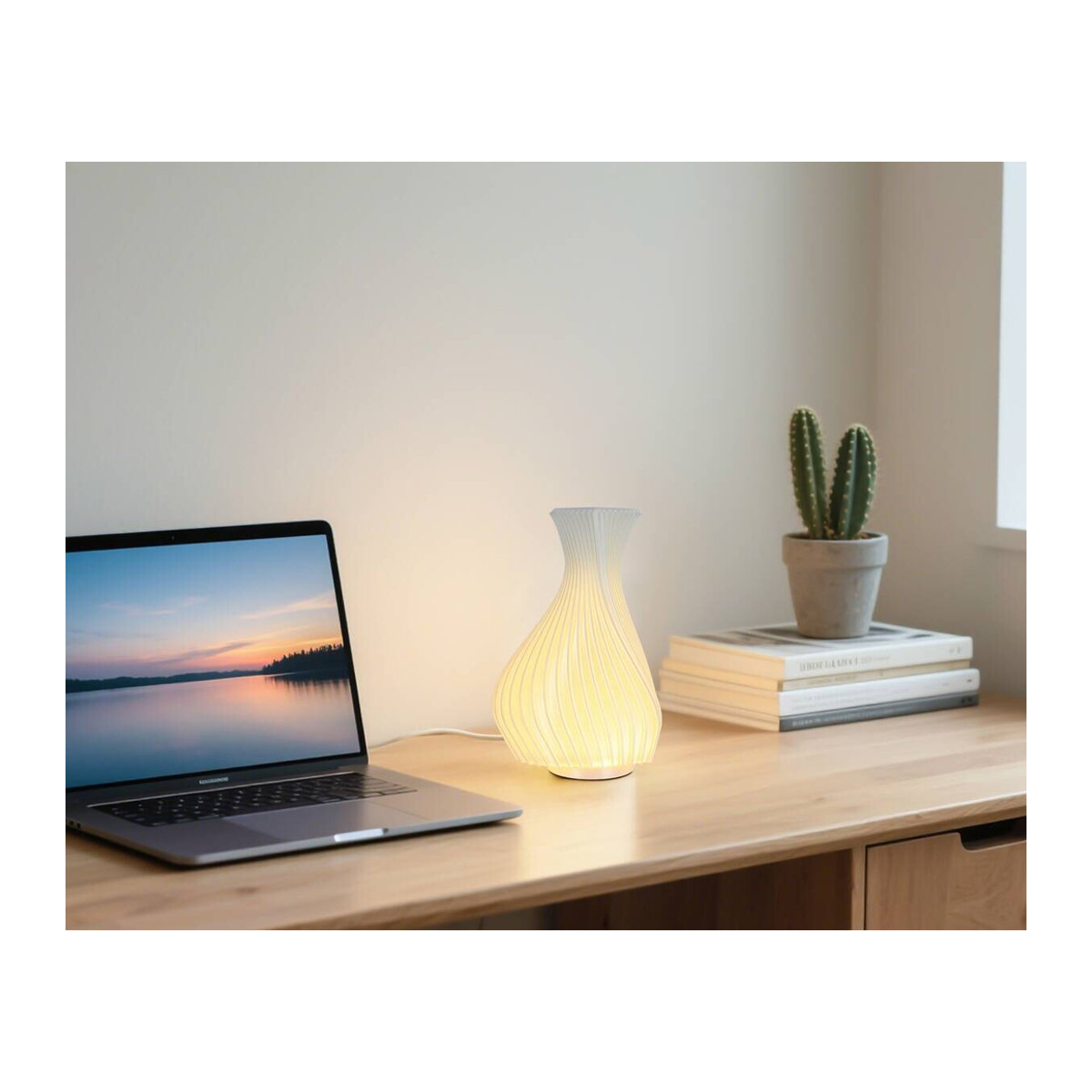 Nolo LED-Tischleuchte Ariane in Weiß, modern und minimalistisch, warmweiß, B/H/T: 11,4 x 18,5 x 11,4 cm - Bild 2