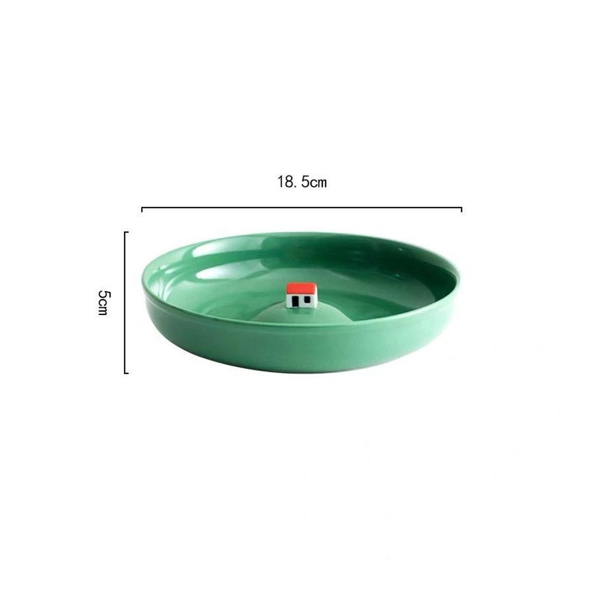 NooLim Keramikteller in Hausform, Farbe Blau, Durchmesser: 17,78 cm, Tiefe: 5 cm - Bild 2