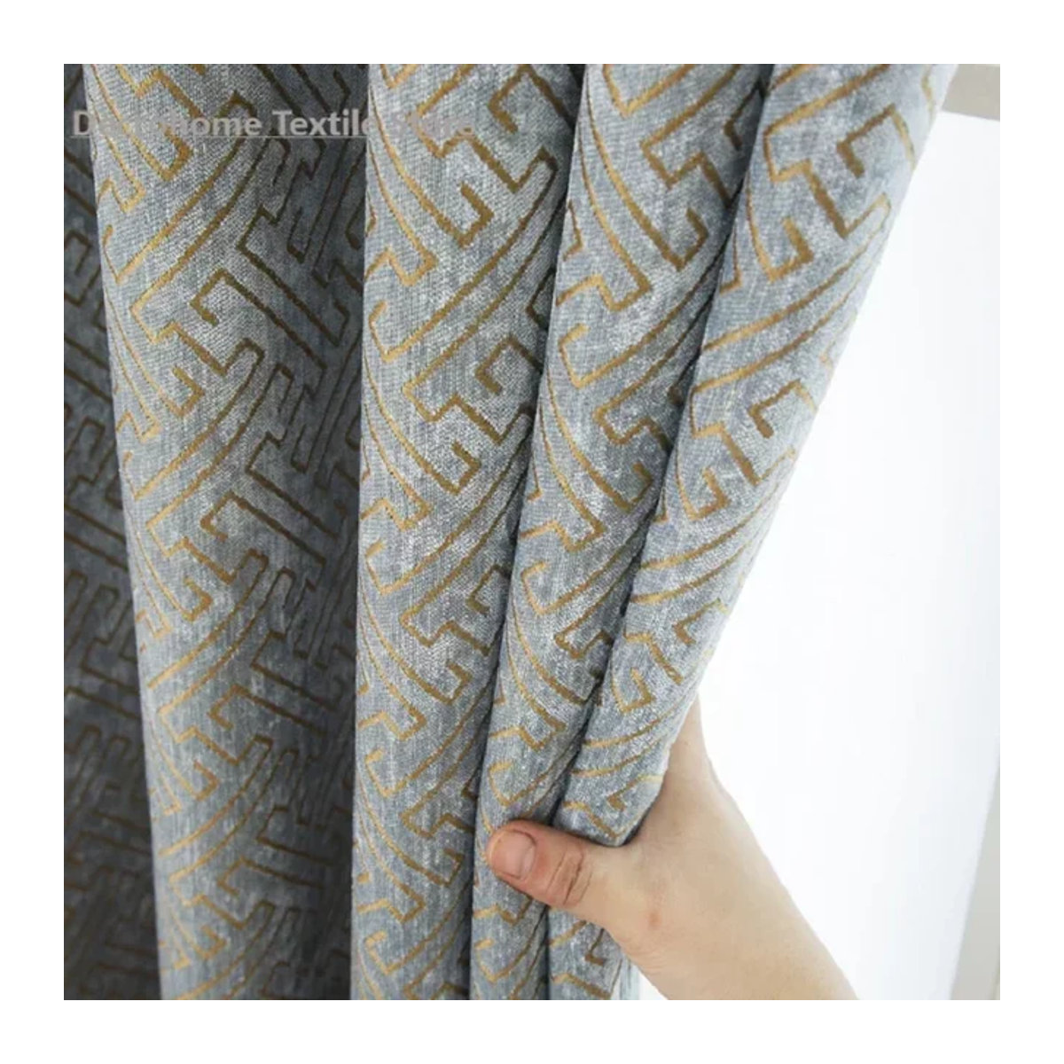 Nordic Chenille Vorhang in Grau mit hoher Schattierung für Wohnzimmer, Esszimmer und Schlafzimmer - Bild 1