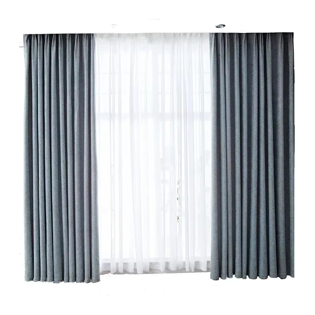 Nordic Chenille Vorhang in Grau mit hoher Schattierung für Wohnzimmer, Esszimmer und Schlafzimmer - Bild 4