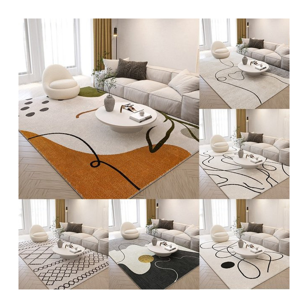 Nordic Ins Style Luxus Plüschteppich für Wohnzimmer und Lounge als dekorative Verdickung - Bild 1