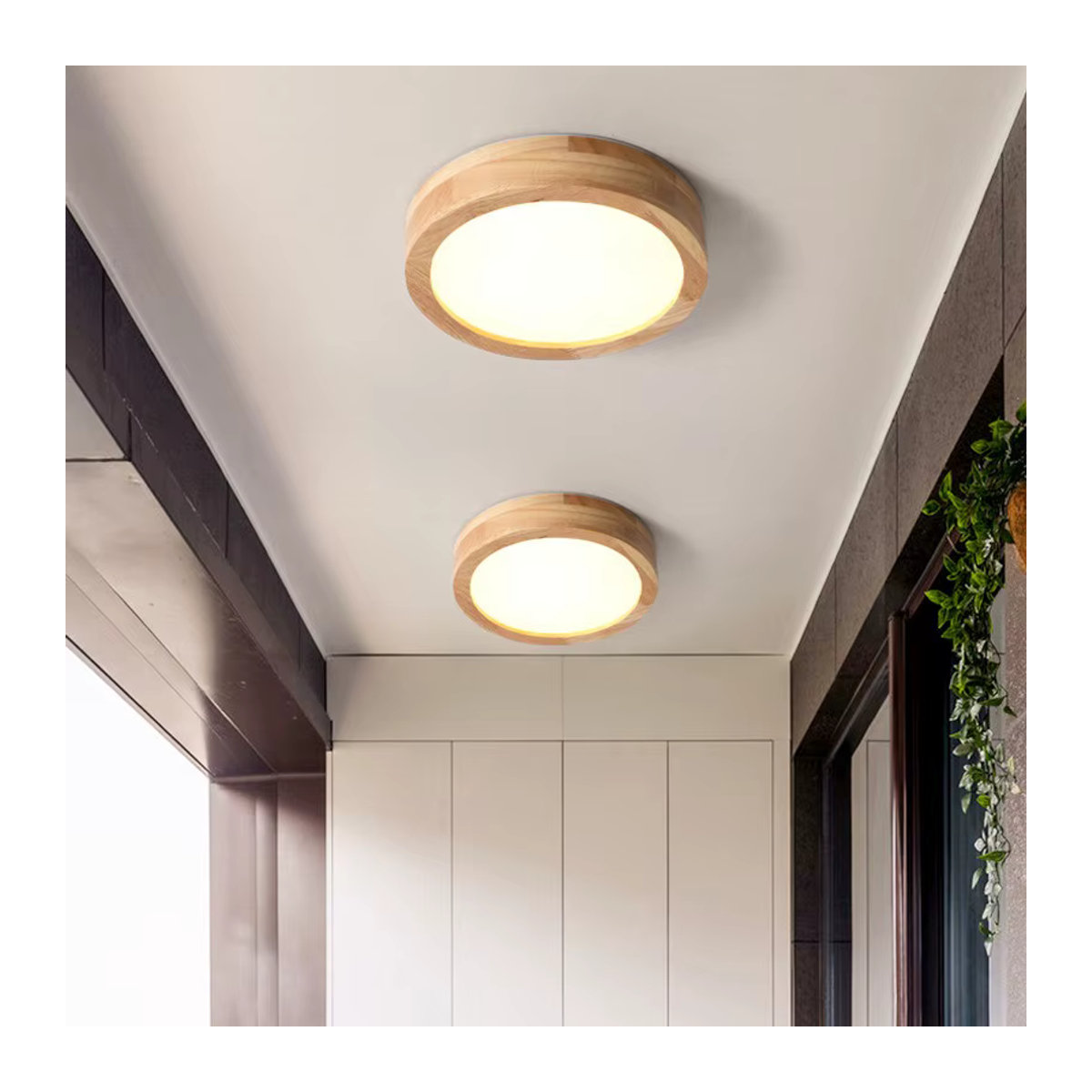 Nordic LED Deckenlampe aus Massivholz im japanischen Stil für Wohnzimmer, Schlafzimmer und Flur - Bild 3