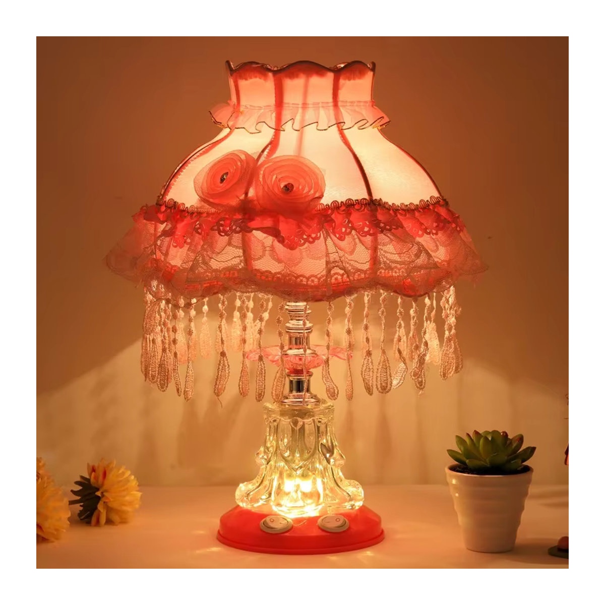 Nordic Retro Tischlampe Lava Ball in Rosa und Rot für das Kinderzimmer - Bild 2