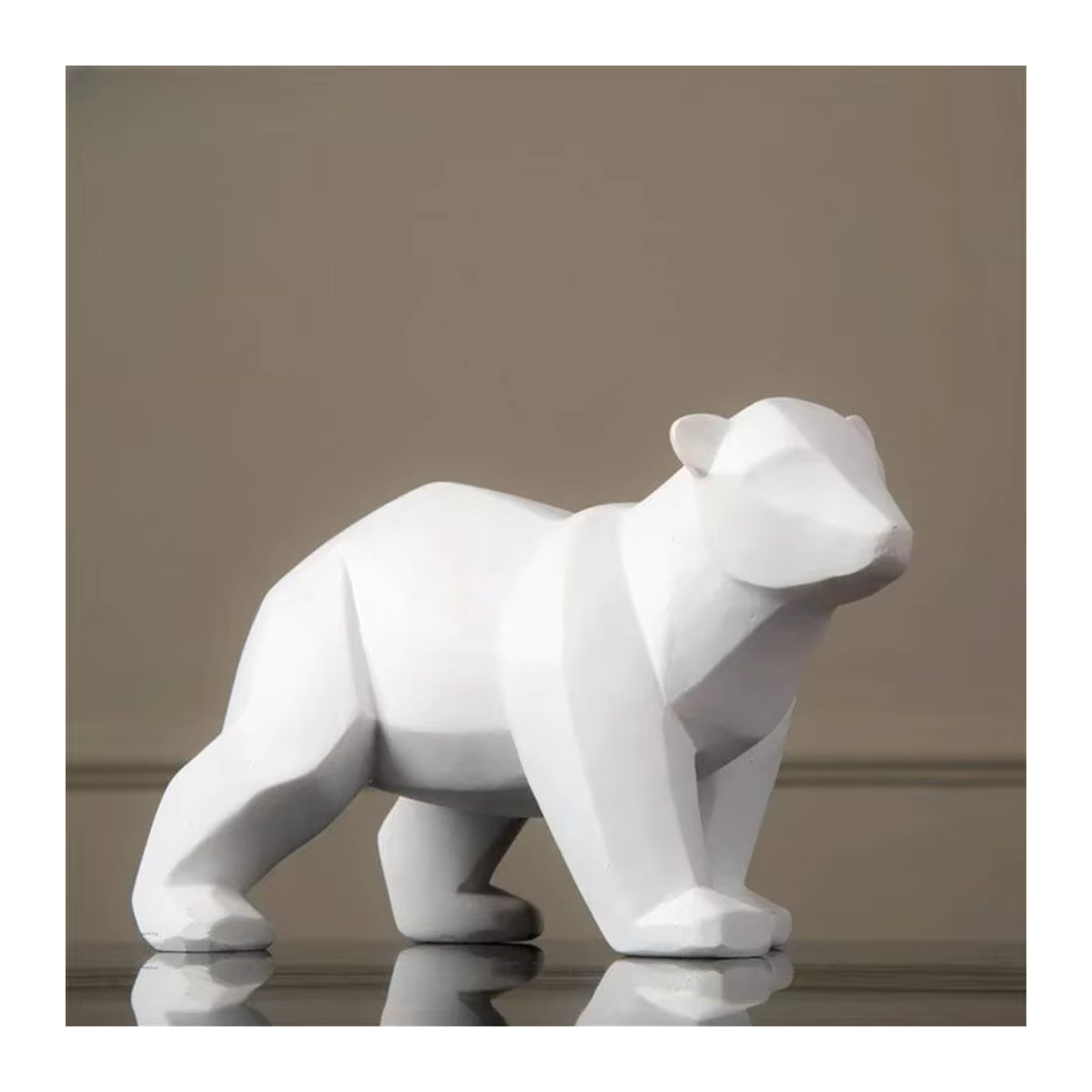 Nordic Stil Eisbär Mutter und Sohn Ornamente in Weiß als kreative Wohnaccessoires und Kunstwerke - Bild 3